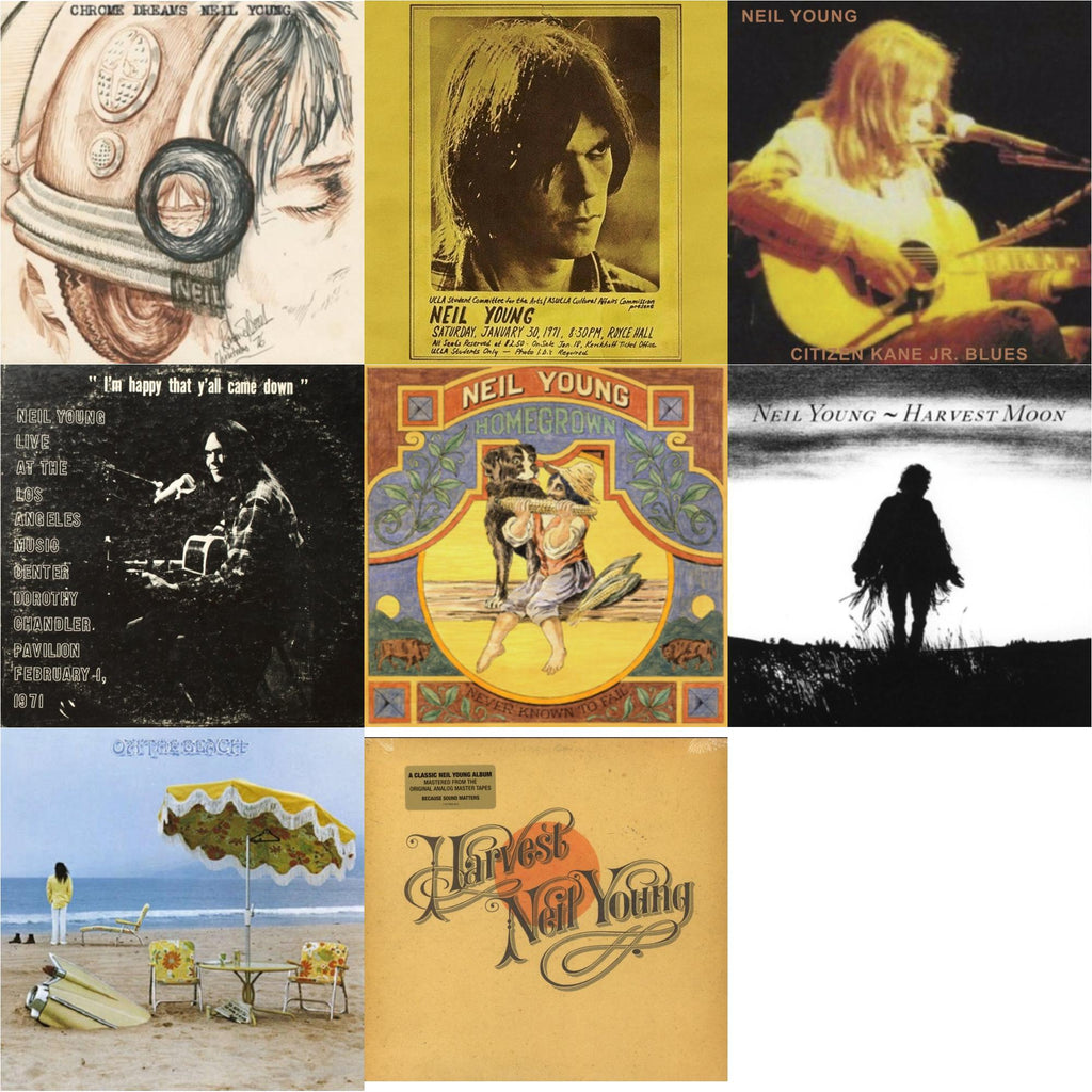 Chrome Dreams (2LP) & Royce Hall 1971 & Citizen Kane Jr. Blues 1974 (Live At The Bottom Line) & Dorothy Chandler Pavilion 1971 & Homegrown & Harvest Moon (2LP) & On The Beach & Harvest