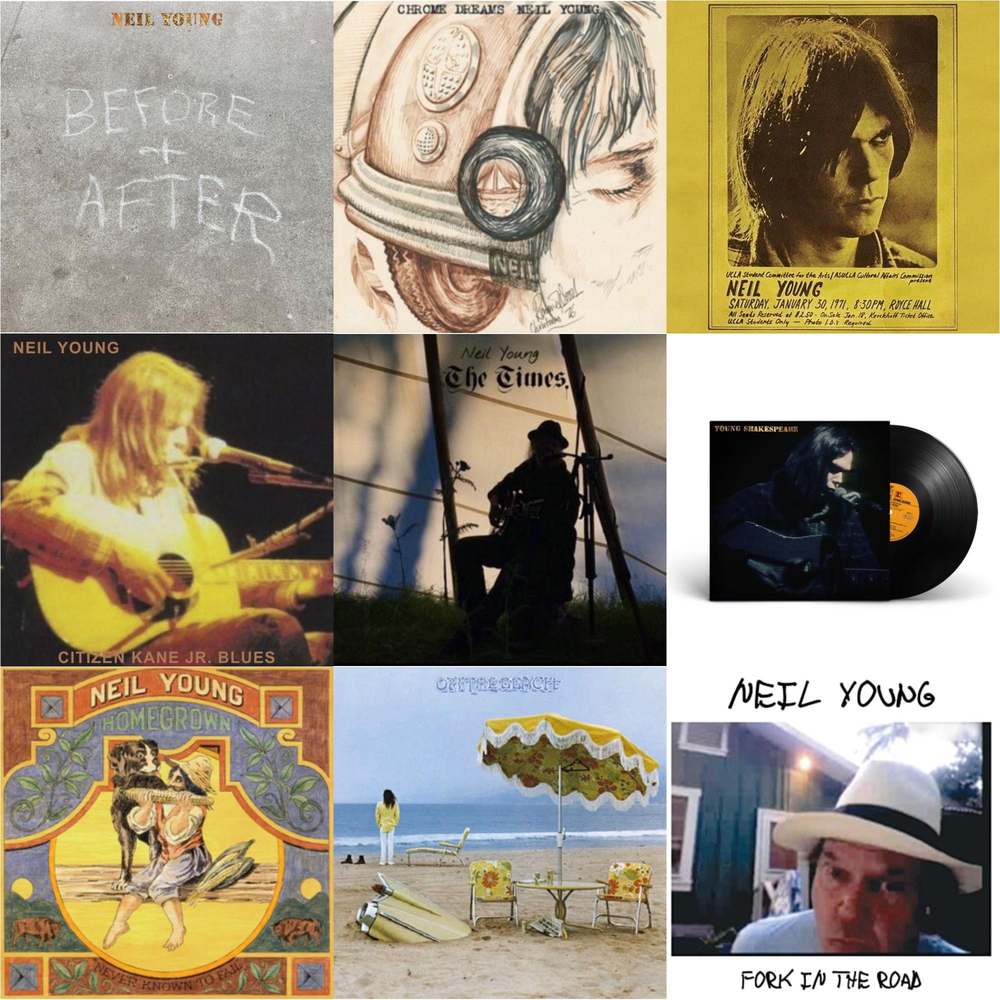 Before & After (Clear LP Vinyl) (I) & Chrome Dreams (2LP) & Royce Hall 1971 & Citizen Kane Jr. Blues 1974 (Live At The Bottom Line) & Times & Young Shakespeare & Homegrown & On The Beach & Fork In The Road (140G)