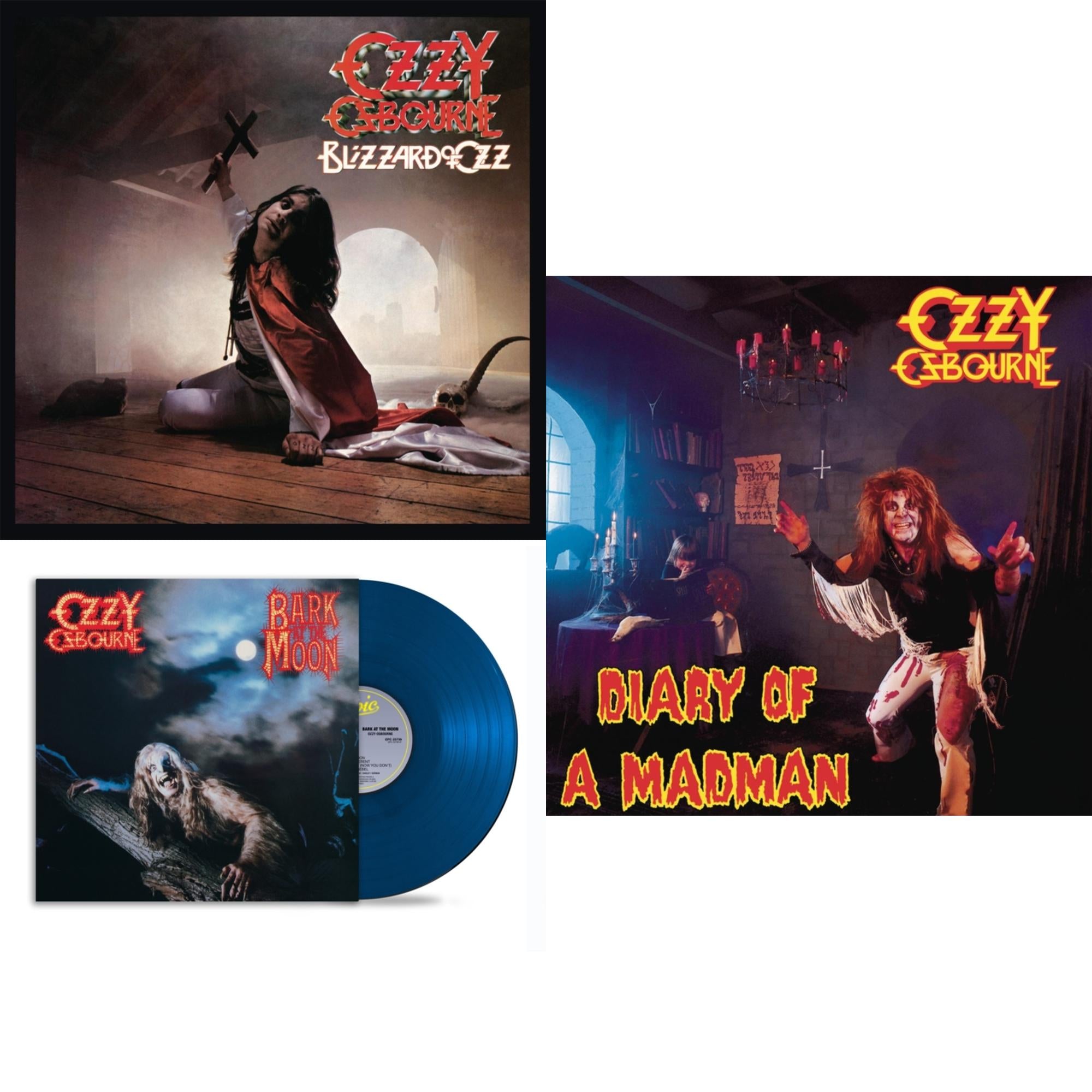 Bark At The Moon (40Th Anniversary) (Translucent Cobalt Blue LP Vinyl) & Blizzard Of Ozz (180G/30Th Anniversary Legacy Edition) & Diary Of A Madman (180G)