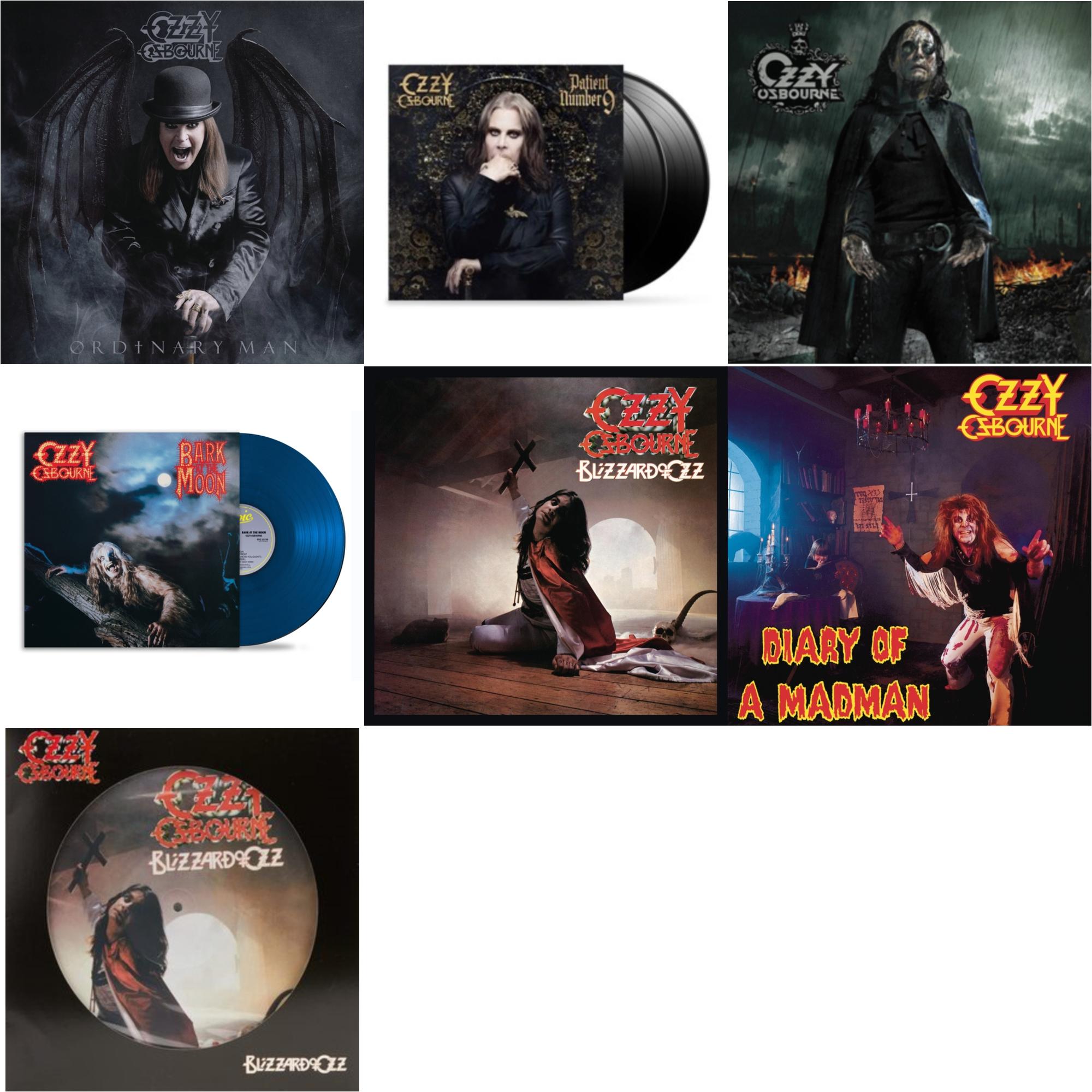 Ordinary Man (140G) & Patient Number 9 & Black Rain (2LP) & Bark At The Moon (40Th Anniversary) (Translucent Cobalt Blue LP Vinyl) & Blizzard Of Ozz (180G/30Th Anniversary Legacy Edition) & Diary Of A Madman (180G) & Blizzard Of Ozz (Picture Disc)