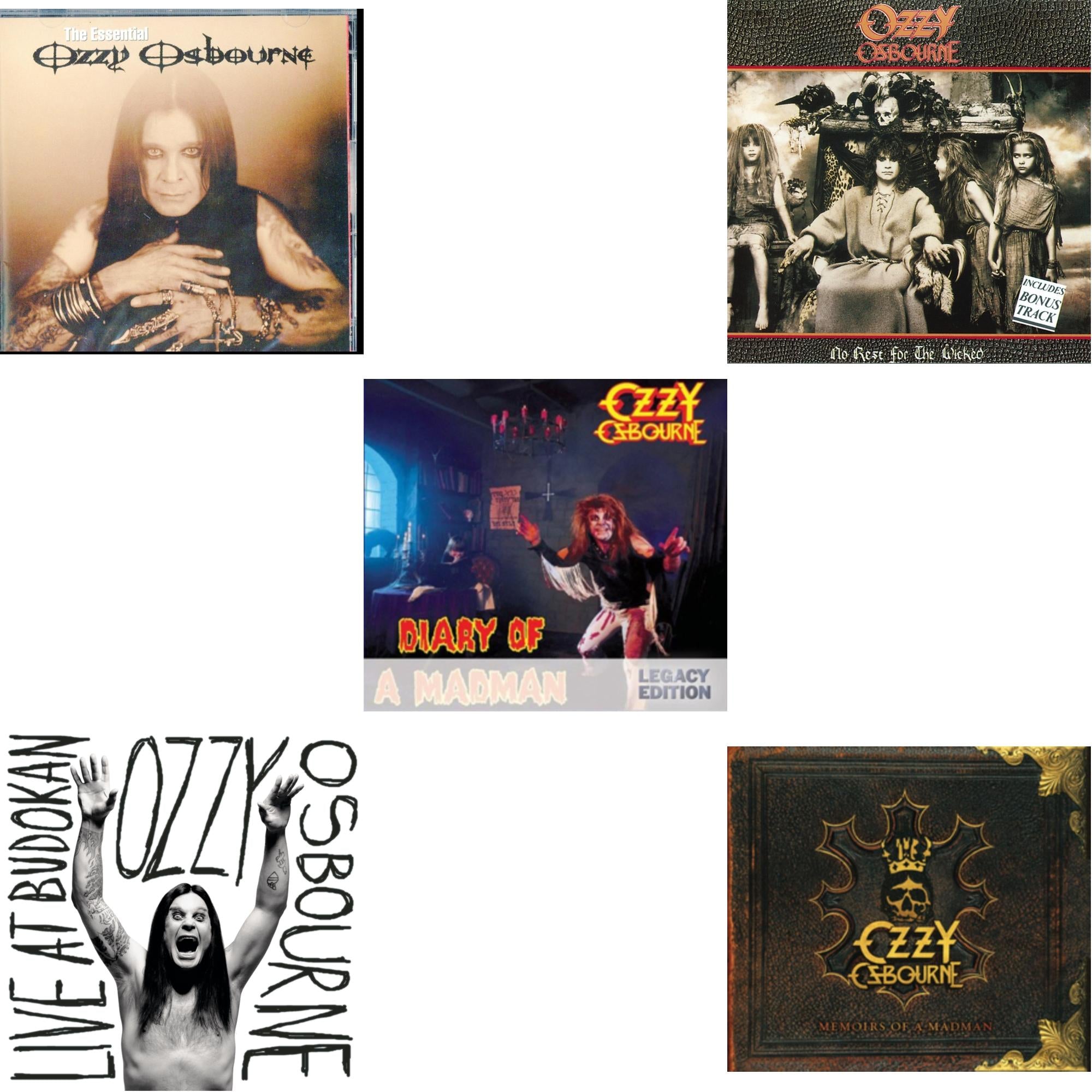 Essential Ozzy Osbourne & Live At Budokan & Diary Of A Madman & No Rest For The Wicked & Memoirs Of A Madman