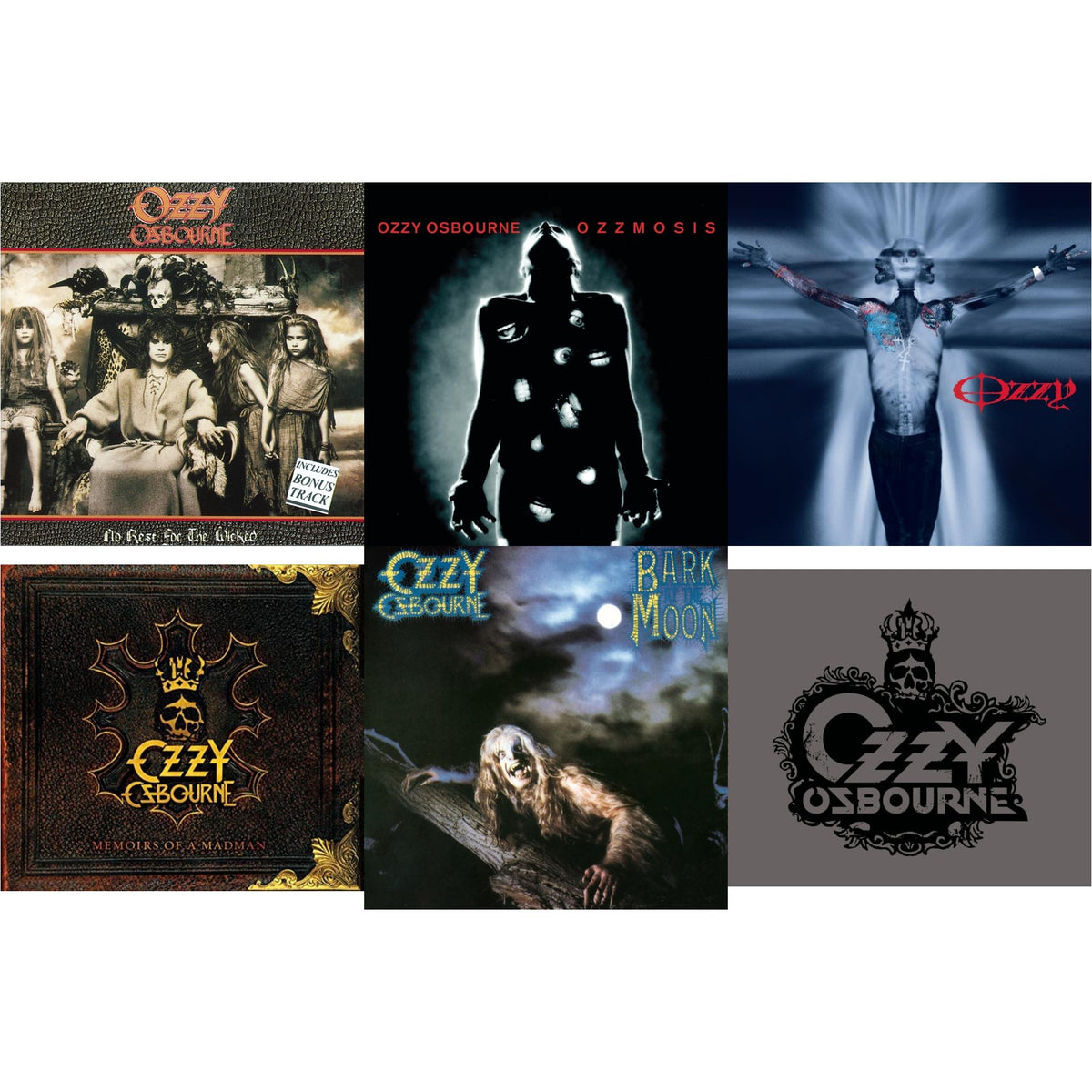 No Rest For The Wicked & Ozzmosis & Down To Earth & Memoirs Of A Madman & Bark At The Moon & Black Rain