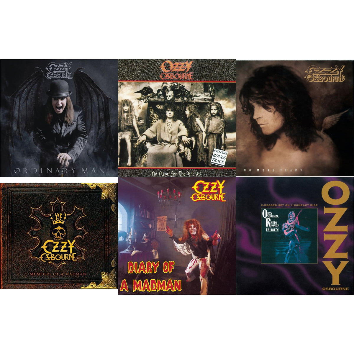Ordinary Man (Jewel Case) & No Rest For The Wicked & No More Tears & Memoirs Of A Madman & Diary Of A Madman & Tribute