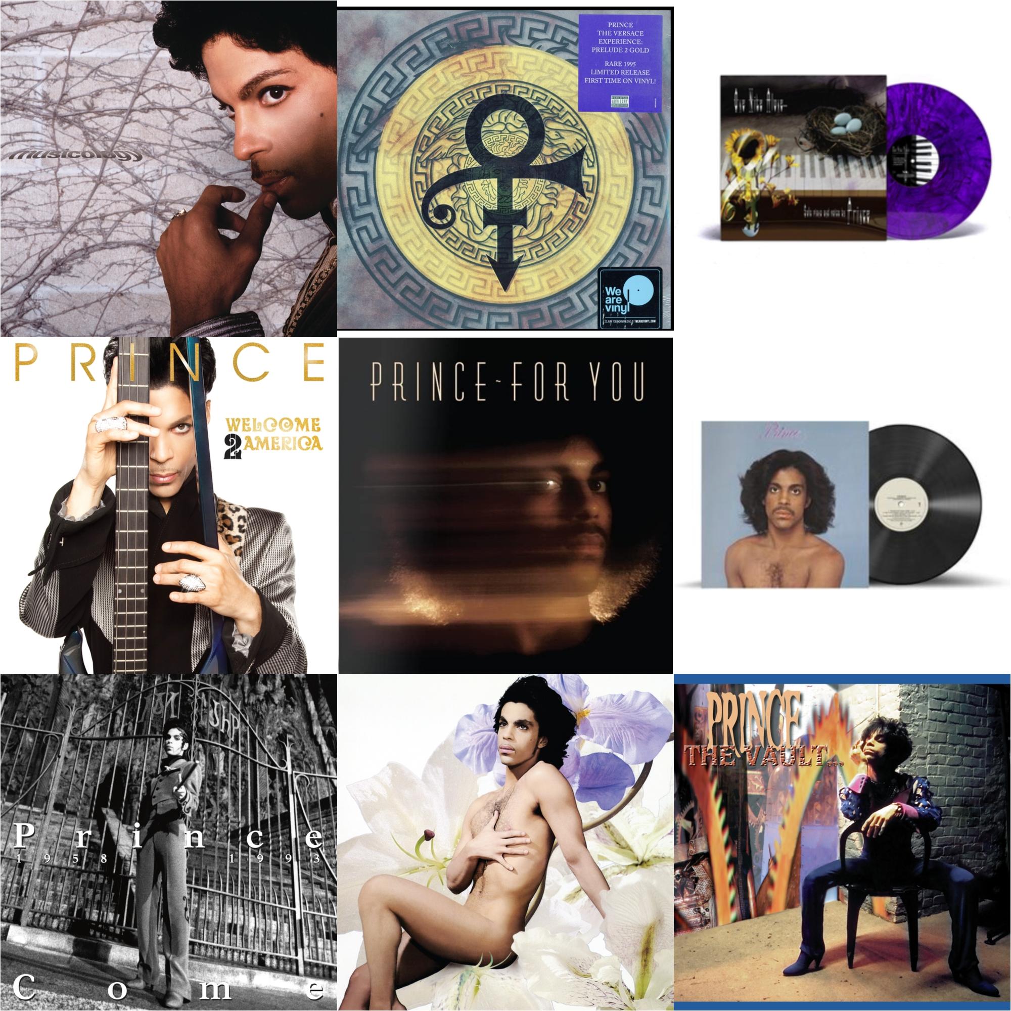 Prince - Musicology (2LP/150G/Purple Vinyl) & Versace Experience (Prelude 2 Gold) (150G/Purple LP Vinyl/Dl Insert) & One Nite Alone…(Solo Piano & Voice By Prince) (Purple LP Vinyl) & Welcome 2 America (2LP) & For You & Prince (X) & Come & Lovesexy &