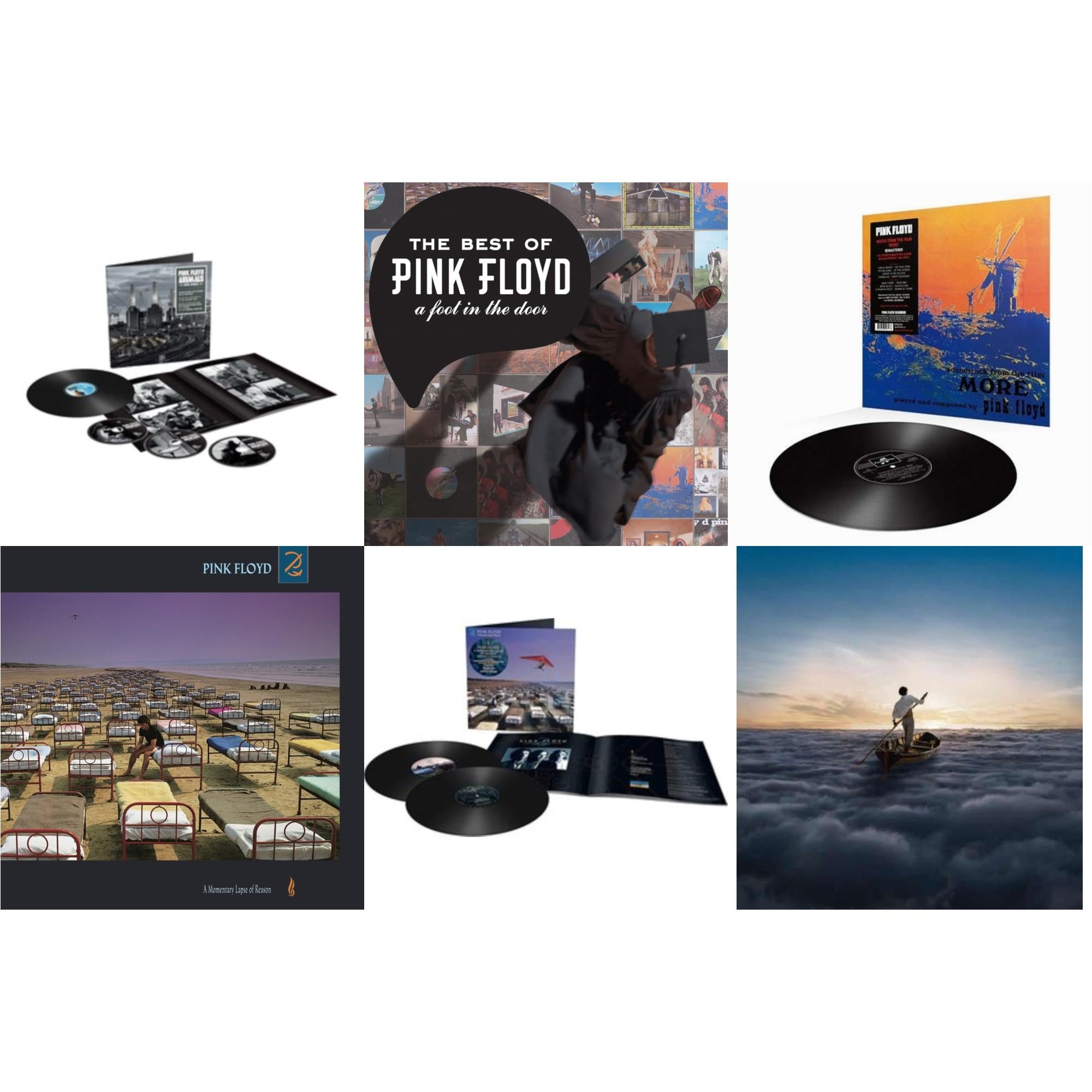 Animals (2018 Remix) (LP/CD/DVD/Blu-Ray/180G) & Momentary Lapse Of Reason (Remixed & Updated) (2LP) & Endless River (2LP/180G) & More (180G) & Momentary Lapse Of Reason (180G/Gatefold) (2016 Version) & Best Of Pink Floyd: A Foot In Door (2LP/180G Vinyl)