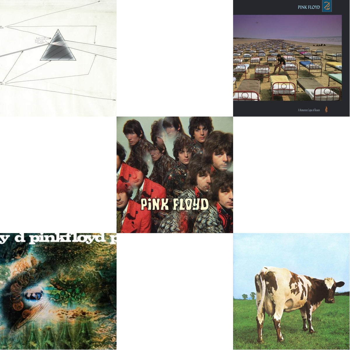 Piper At The Gates Of Dawn (Mono Version) & Saucerful Of Secrets (Mono/180G) & Dark Side Of The Moon Live At Wembley Empire Pool 1974 & Atom Heart Mother (180G/Gatefold/2016 Version) & Momentary Lapse Of Reason (180G/Gatefold) (2016 Version)