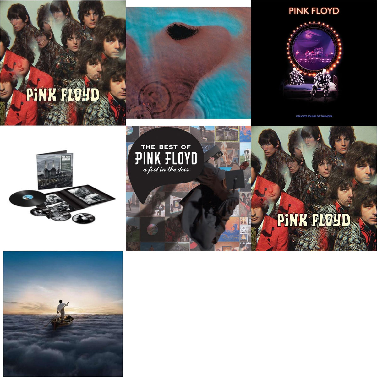 Pink Floyd - Animals (2018 Remix) (LP/CD/DVD/Blu-Ray/180G) & Delicate Sound Of Thunder (3LP) & Piper At The Gates Of Dawn (Mono Version) & Endless River (2LP/180G) & Piper At The Gates Of Dawn (180G/2016 Version) & Meddle (180G/Gatefold/2016 Version)