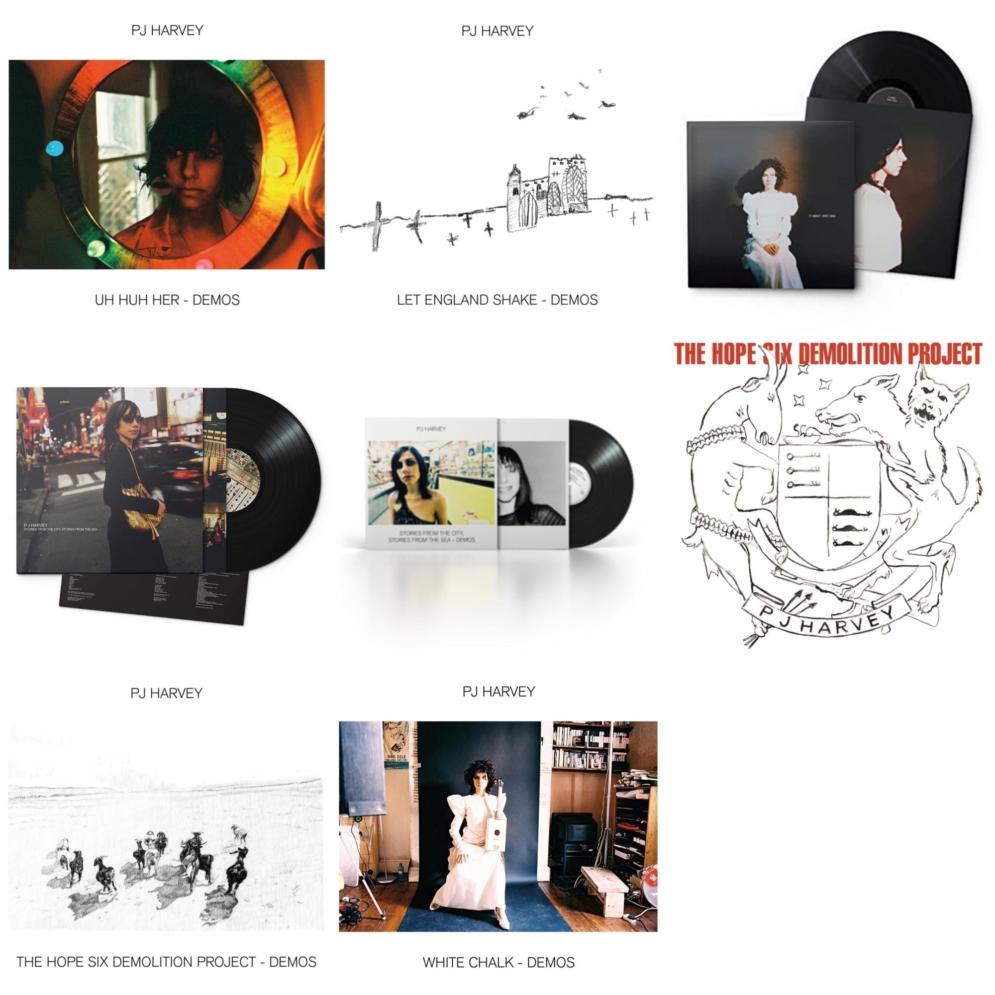 This is a 8 LP Vinyl SKU bundle.
1.This LP Vinyl is brand new.Format: LP VinylThis item's title is: Uh Huh Her (Demos)Artist: Pj HarveyLabel: ISLANDBarcode: 602507253240Release Date: 4/30/2021
2.This LP Vinyl is brand new.