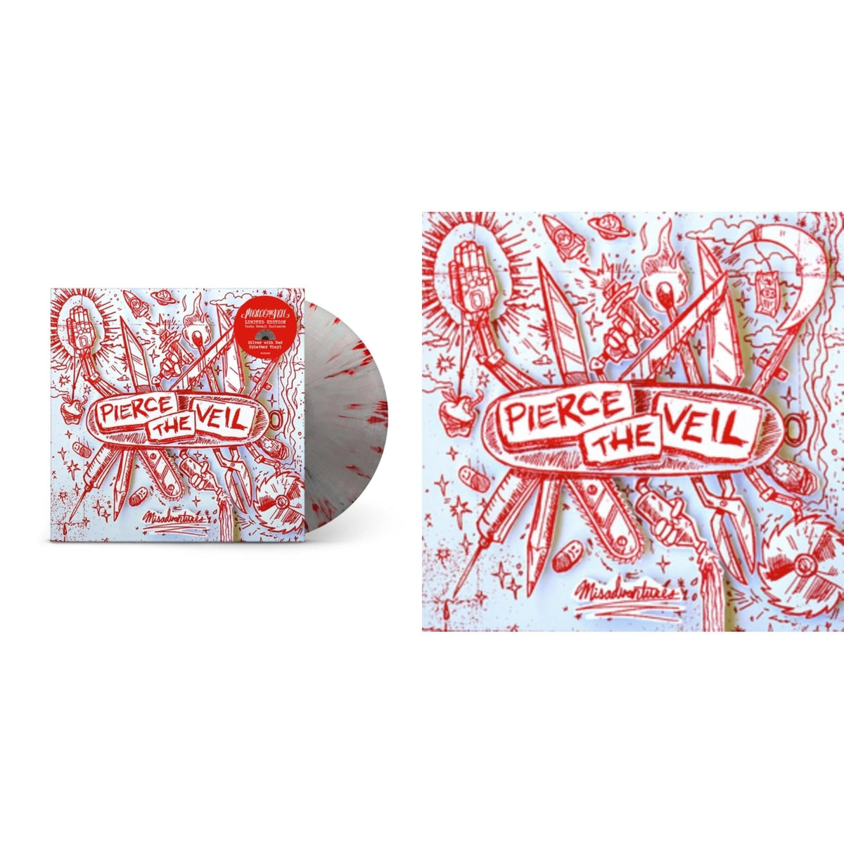 Pierce The Veil - Misadventures & Misadventures (Silver With Red Splatter LP Vinyl)