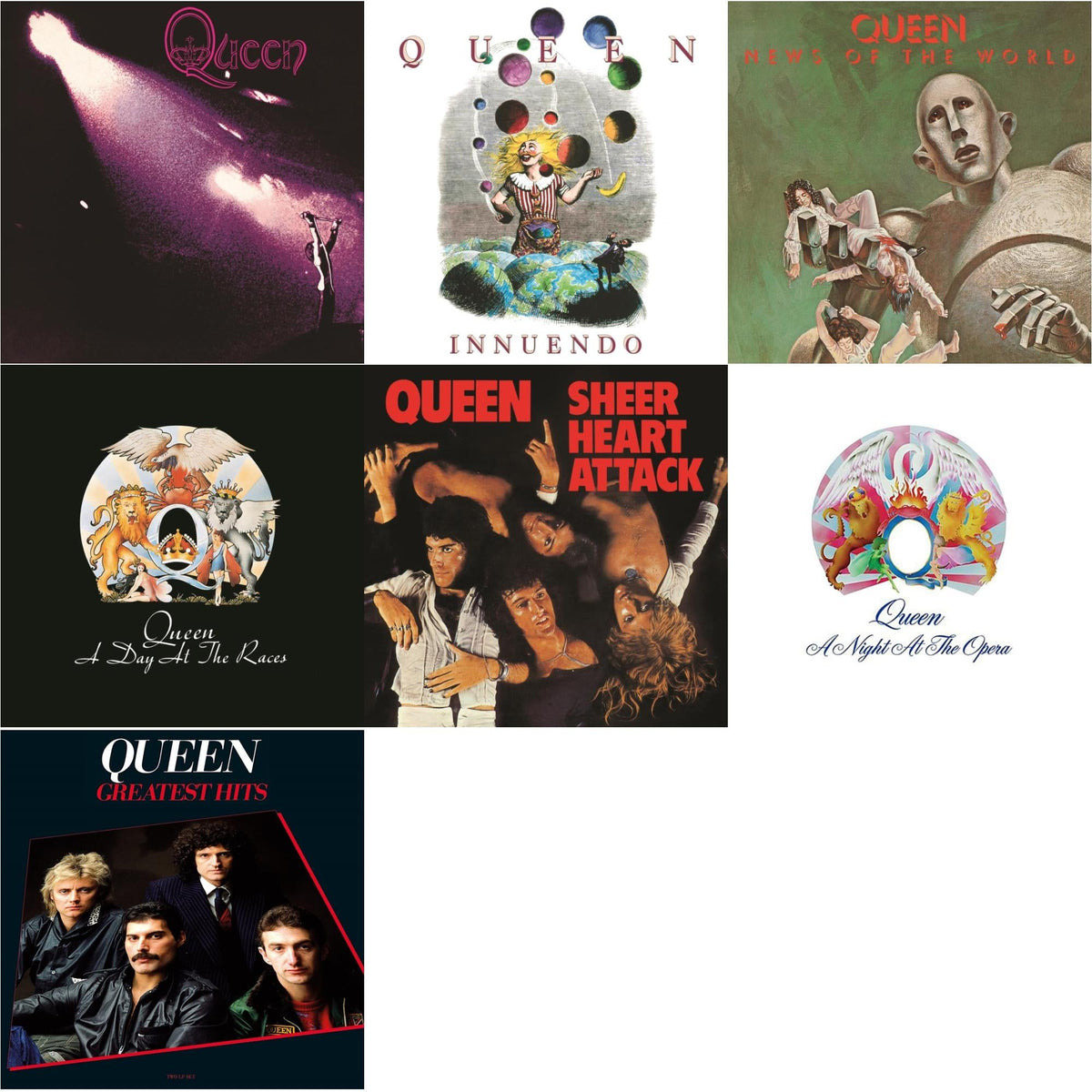 Queen & Innuendo (2LP) & News Of The World & Day At The Races & Sheer Heart Attack (Half-Speed LP Vinyl) & Night At The Opera & Greatest Hits 1 (180G)