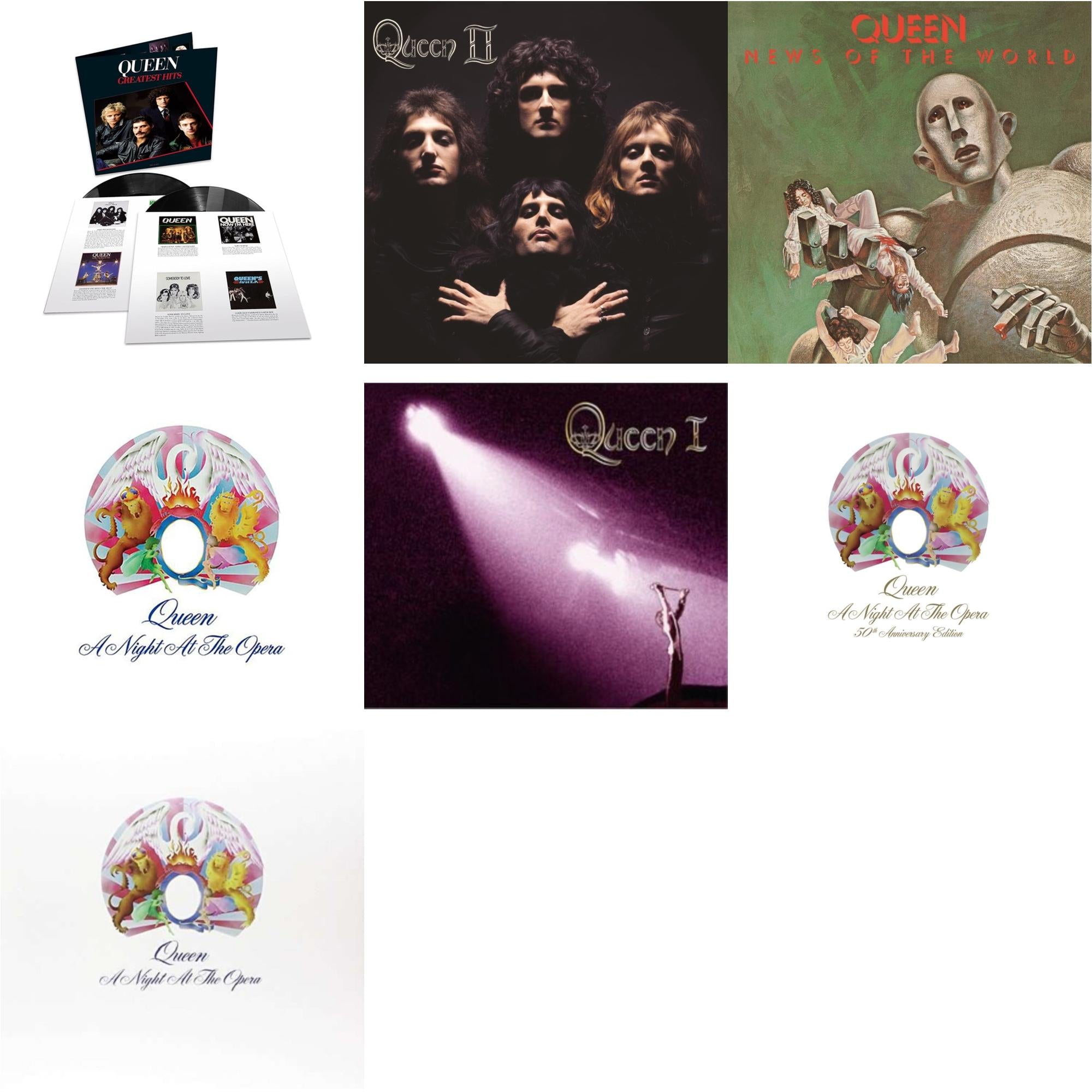 Greatest Hits 1 (180G/Dl Card/2LP) & Queen Ii & News Of The World & Night At The Opera & Queen I (2024 Mix)  & Night At The Opera (180G/Clear LP Vinyl) & Night At The Opera