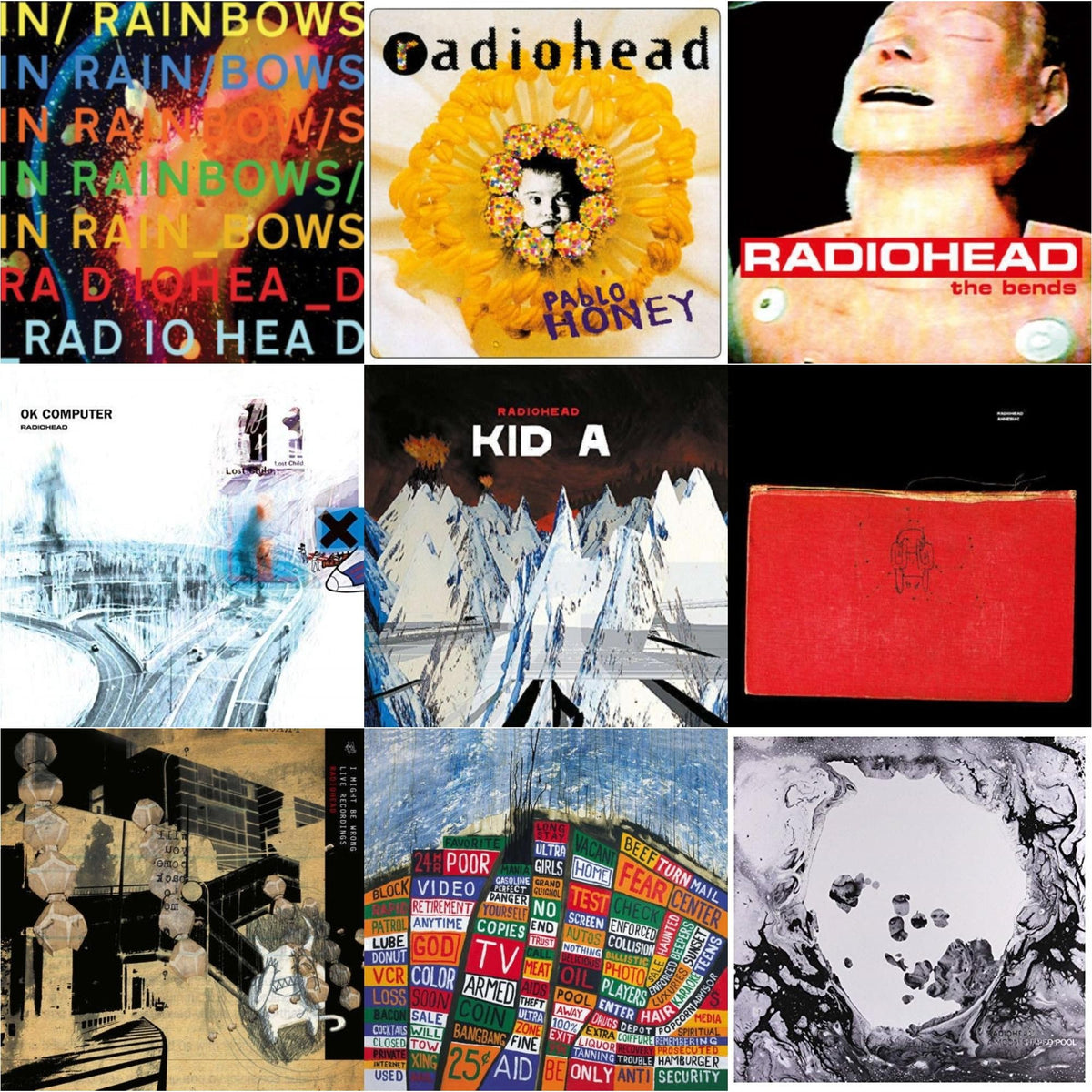 In Rainbows (180G) & Pablo Honey (180G) & Bends (180G) & Ok Computer (2LP/180G) & Kid A (2LP/180G) & Amnesiac (2LP/180G) & I Might Be Wrong & Hail To The Thief (2LP/45 RPM/180G) & Moon Shaped Pool (Foil Gatefold Cover)