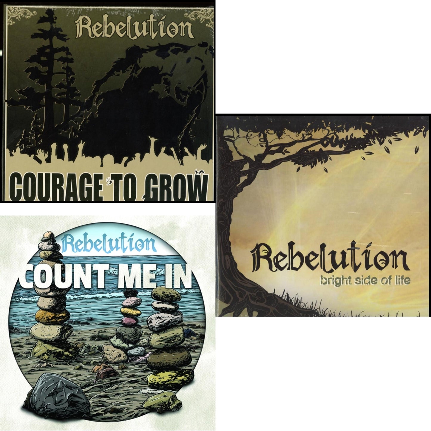 This is a 3 LP Vinyl SKU bundle.
1.This LP Vinyl is brand new.Format: LP VinylMusic Style: Roots ReggaeThis item's title is: Courage To GrowArtist: RebelutionLabel: CONTROLLED SUBSTANCE SOUND LABBarcode: 020286155836Release Date: 4/12/2011
2.This LP Vinyl is brand new.