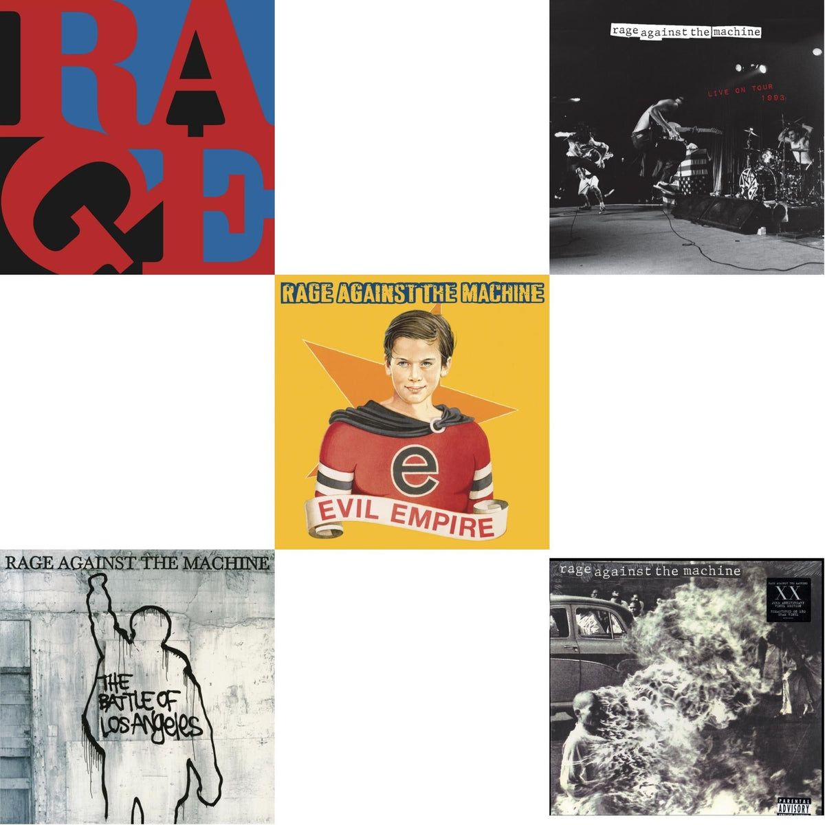Renegades (180G) & Battle Of Los Angeles (180G LP Vinyl) & Evil Empire (Pa) (180G) & Live On Tour 1993 (X) (2LP/140G/Side D Etching) & Rage Against The Machine