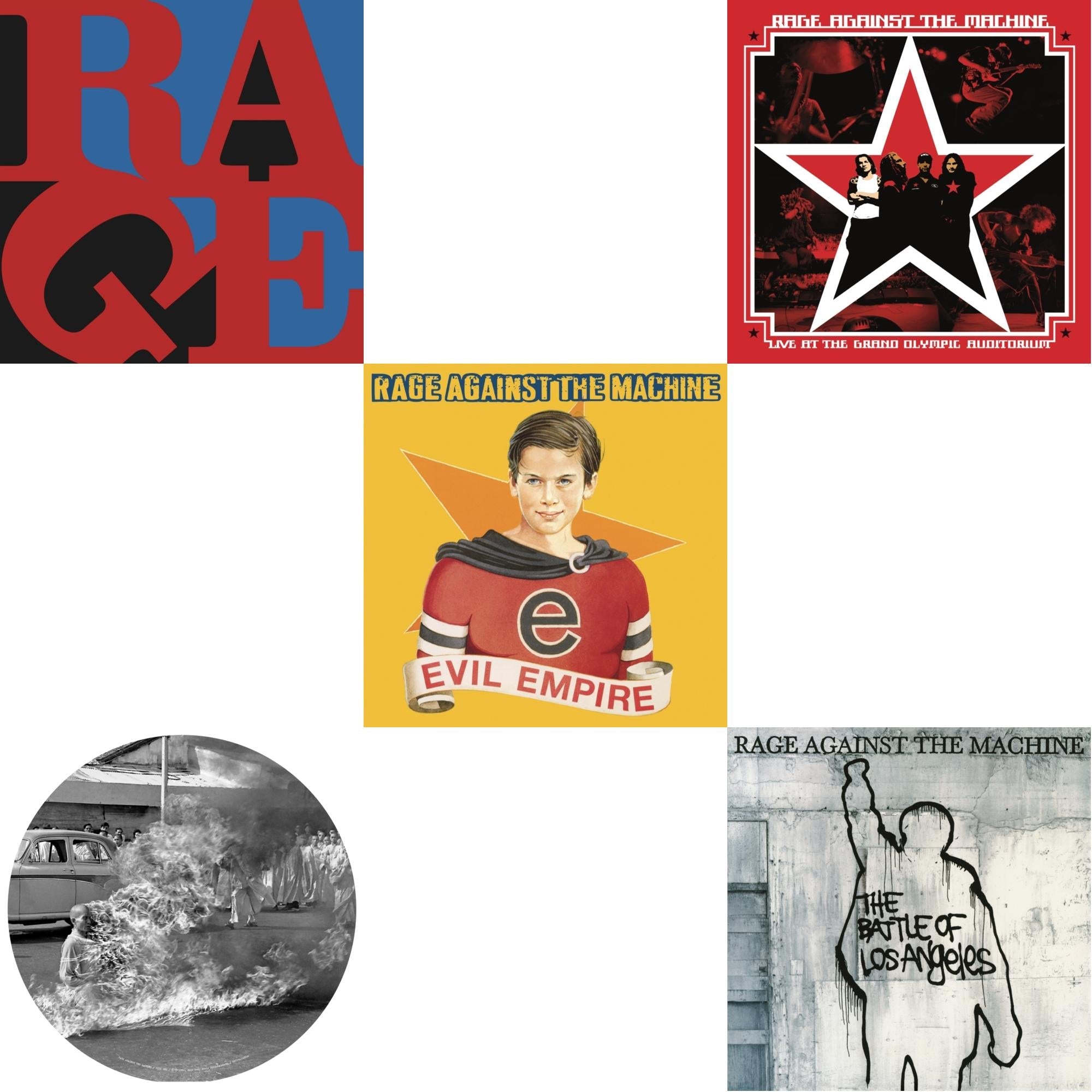 This is a 5 LP Vinyl SKU bundle.
1.This LP Vinyl is brand new.Format: LP VinylMusic Style: Alternative RockThis item's title is: Renegades (180G LP Vinyl)Artist: Rage Against The MachineLabel: LEGACY/ EPICBarcode: 190758440811Release Date: 9/28/2018
2.This LP Vinyl is brand new.