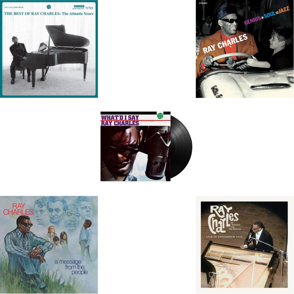 Best Of Ray Charles: The Atlantic Years (2LP/White Vinyl) & Live In Stockholm 1972 (140G) & Message From The People (140G) & Genius + Soul = Jazz (Orange LP Vinyl) & What'd I Say (180G)