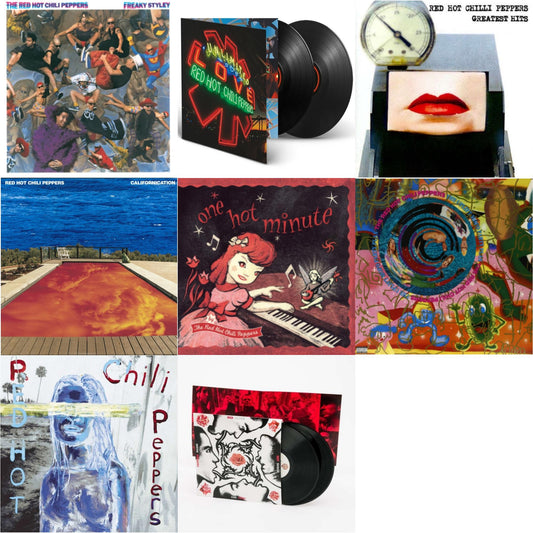 This is a 8 LP Vinyl SKU bundle.
1.This LP Vinyl is brand new.Format: LP VinylMusic Style: Alternative RockThis item's title is: Freaky StyleyArtist: Red Hot Chili PeppersLabel: Enigma (4)Barcode: 5099969817113Release Date: 6/16/2009
2.This LP Vinyl is brand new.