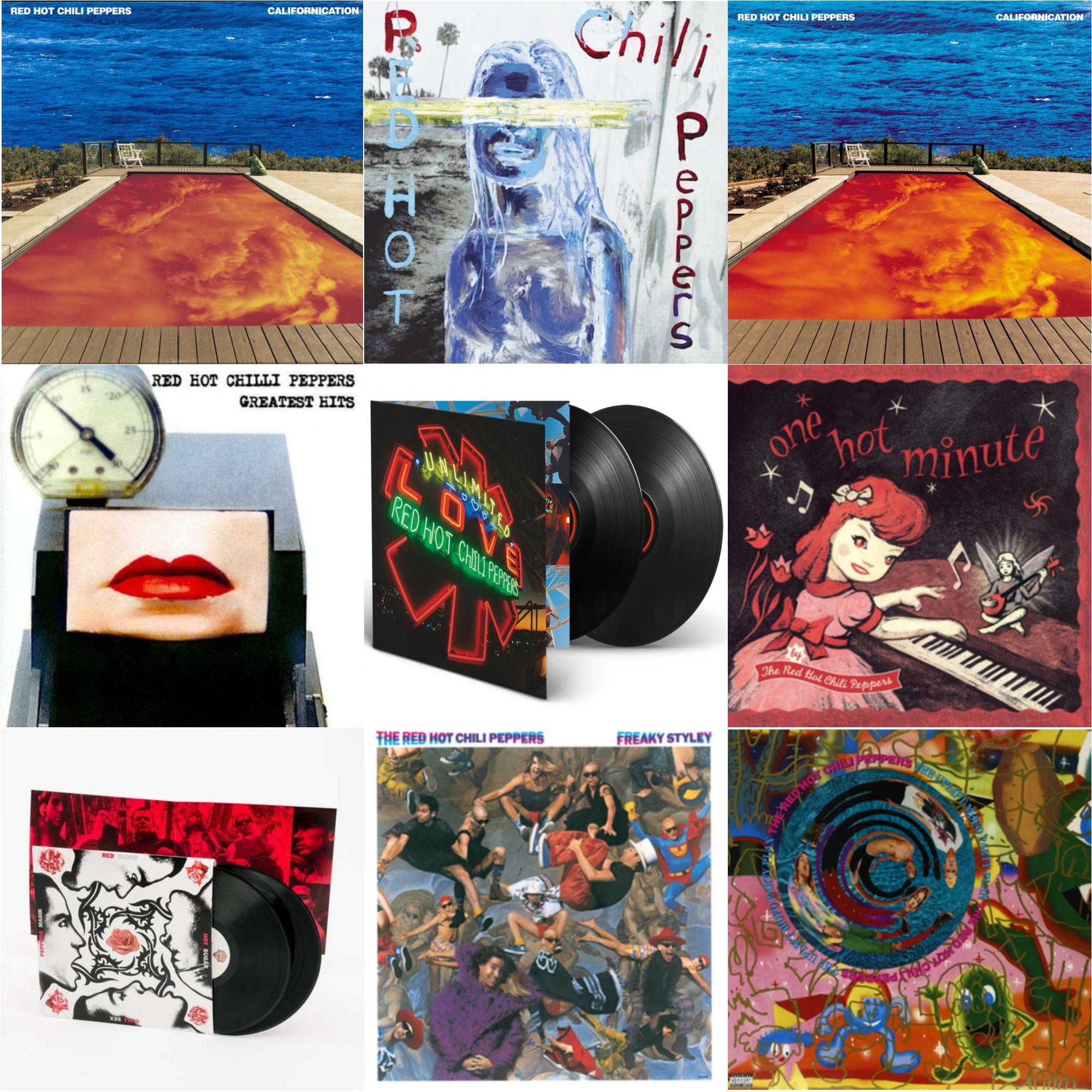 Californication (2LP/180G) & By The Way & Californication (2LP/Red & Blue Vinyl) & Greatest Hits (X) & Unlimited Love (Deluxe/2LP) & One Hot Minute & Blood Sugar Sex Magik & Freaky Styley & Uplift Mofo Party Plan