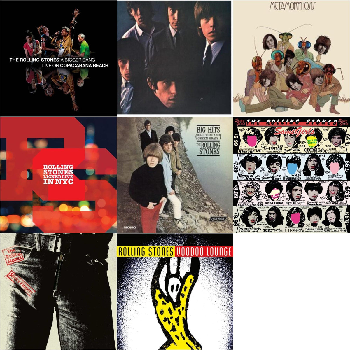 Rolling Stones - Rolling Stones No.2 (180G) & Big Hits (High Tide Green Grass LP Vinyl) & Metamorphosis & Bigger Bang Live On Copacabana Beach (Multi Color Vinyl/3LP) & Licked Live In Nyc (White Vinyl/3LP) & Voodoo Lounge (30Th Anniversary)