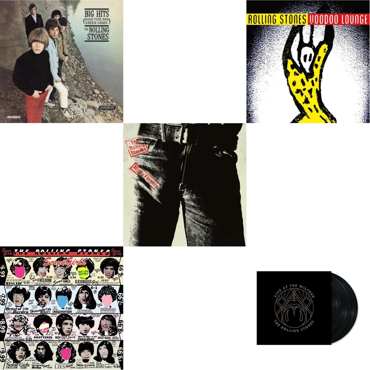 Big Hits (High Tide Green Grass LP Vinyl) & Live At The Wiltern (3LP) & Voodoo Lounge (30Th Anniversary) (Red/Yellow Vinyl/2LP) & Sticky Fingers & Some Girls