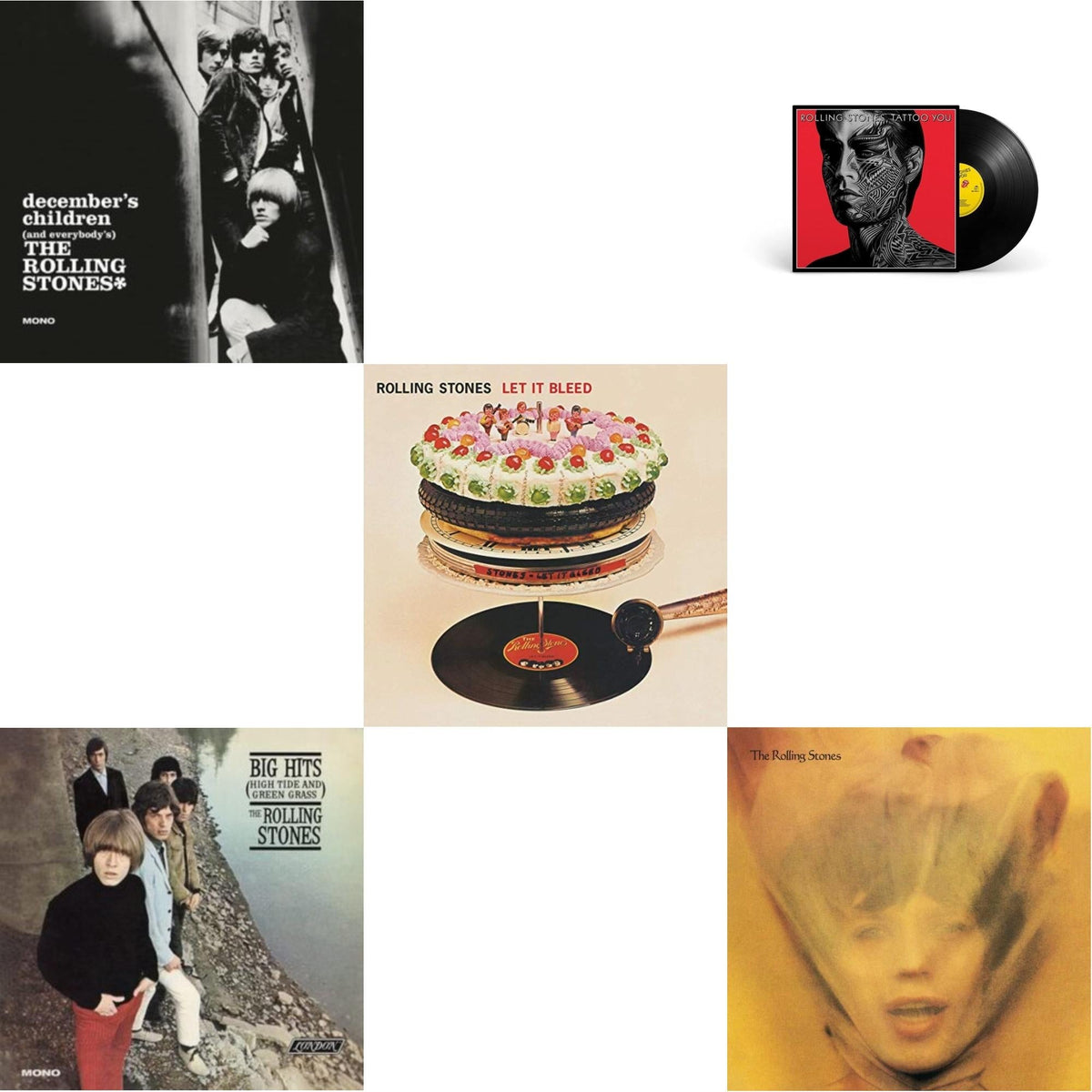 December's Children (& Everybody's) & Big Hits (High Tide Green Grass LP Vinyl) & Let It Bleed (50Th Anniversary Edition) & Tattoo You (2021 Remaster) & Goats Head Soup (2LP 2020 Deluxe Edition)