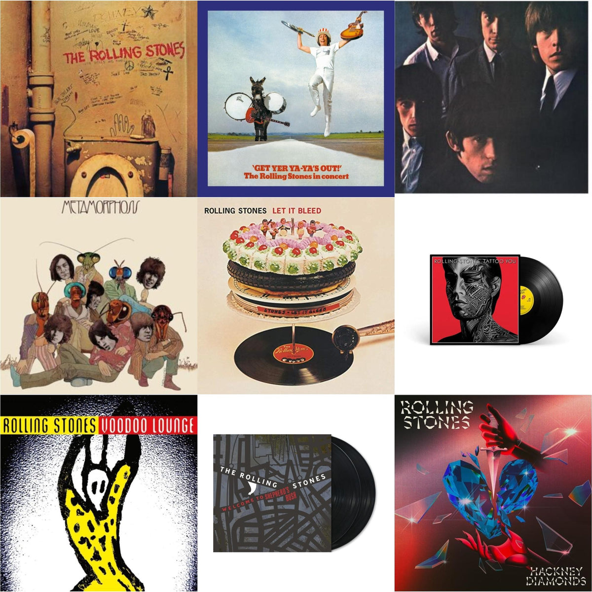 Beggars Banquet & Get Yer Ya-Ya’S Out! (180G) & Rolling Stones No.2 (180G) & Metamorphosis & Let It Bleed (50Th Anniversary Edition) & Tattoo You (2021 Remaster) & Voodoo Lounge (30Th Anniversary) (Red/Yellow Vinyl/2LP)