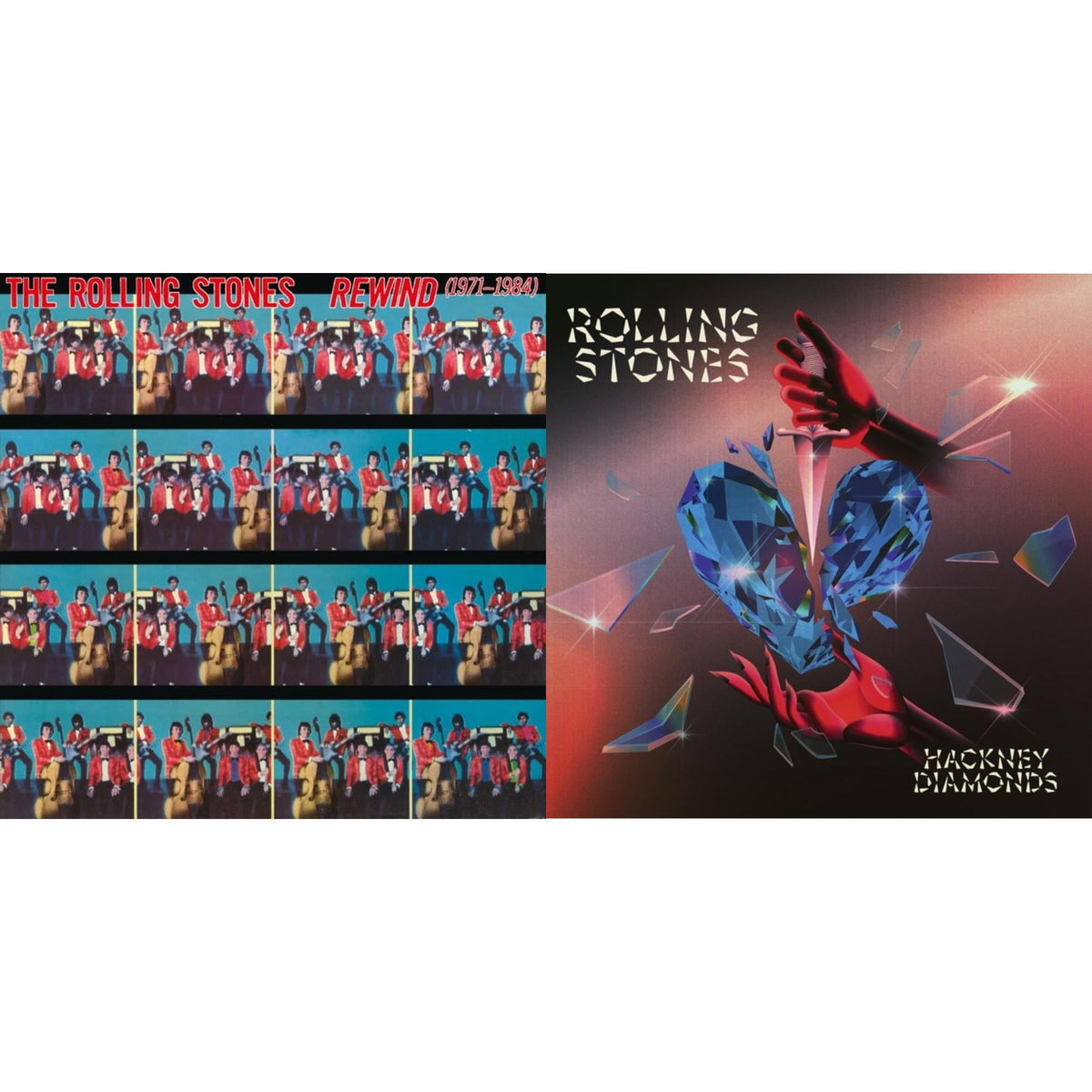 Rewind (1971-1984) (Super High Material CD) & Hackney Diamonds (Live Edition) (2CD)