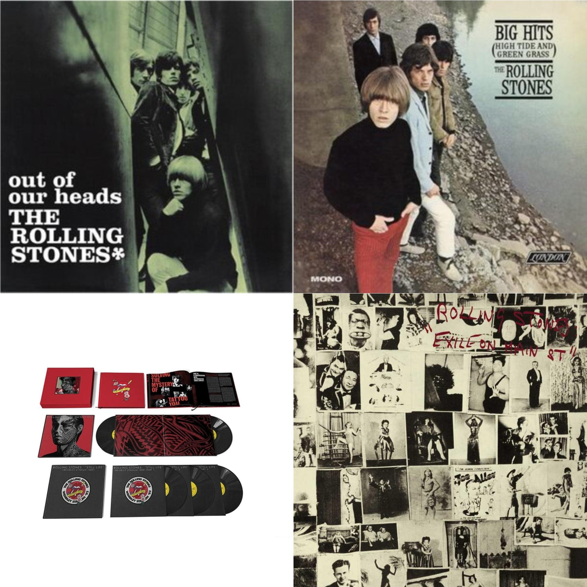 Out Of Our Heads (Uk) & Big Hits (High Tide Green Grass LP Vinyl) & Tattoo You (2021 Remaster/5LP Box Set) & Exile On Main Street (2LP)