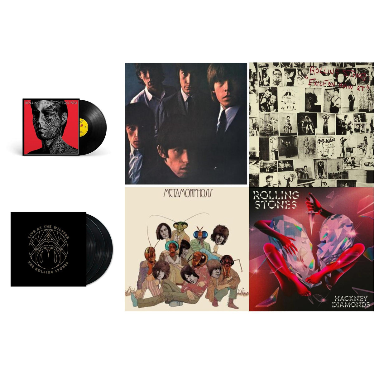 Rolling Stones No.2 (180G) & Metamorphosis & Tattoo You (2021 Remaster) & Hackney Diamonds & Live At The Wiltern (3LP) & Exile On Main Street (2LP)