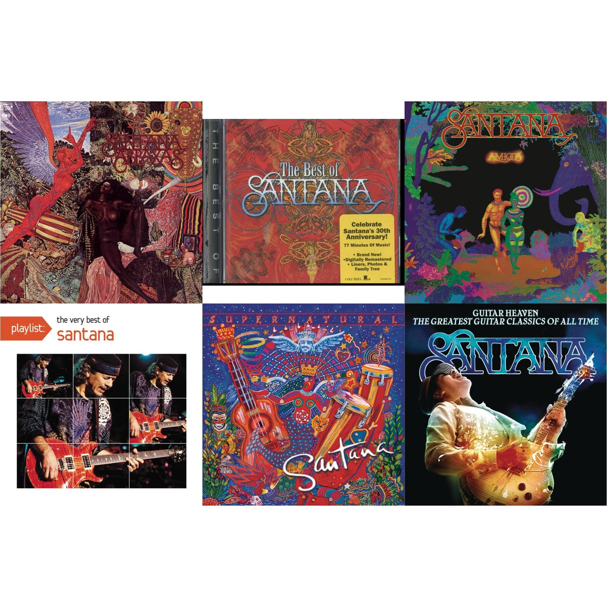 Abraxas & Best Of Santana & Amigos & Playlist: Very Best Of Santana & Supernatural & Guitar Heaven: Greatest Guitar Classics Of All Time