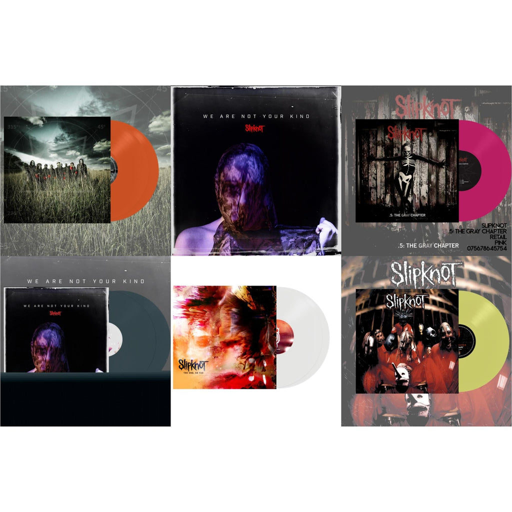 This is a 6 LP Vinyl SKU bundle.
1.This LP Vinyl is brand new.Format: LP VinylMusic Style: Heavy MetalThis item's title is: All Hope Is Gone (Orange Vinyl/2LP)Artist: SlipknotLabel: ROADRUNNER RECORDSBarcode: 075678645747Release Date: 8/26/2022
2.This LP Vinyl is brand new.