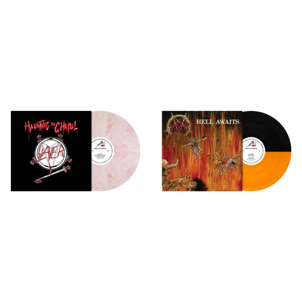 Haunting The Chapel (Red & White Marbled LP Vinyl) & Hell Awaits (Transparent Orange & Black Split LP Vinyl)