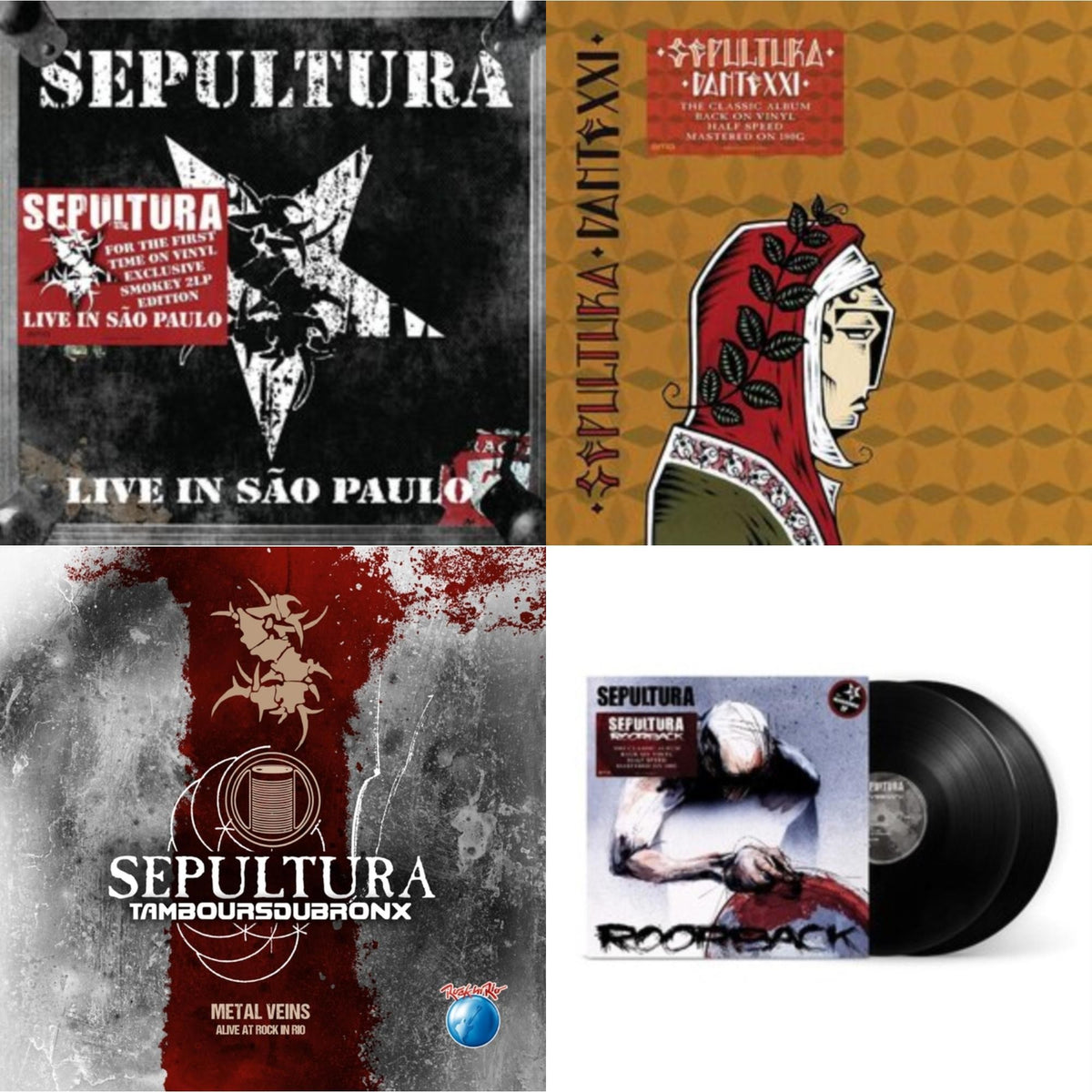 Sepultura - Metal Veins - Alive At Rock In Rio (Limited/2LP) & Roorback & Dante Xxi & Live In Sao Paulo (2LP)