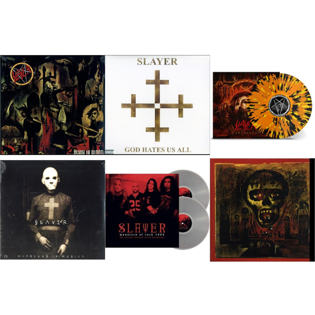 This is a 6 LP Vinyl SKU bundle.
1.This LP Vinyl is brand new.Format: LP VinylMusic Style: ThrashThis item's title is: Diabolus In MusicaArtist: SlayerLabel: AMERICANBarcode: 602537466856Release Date: 12/17/2013
2.This LP Vinyl is brand new.