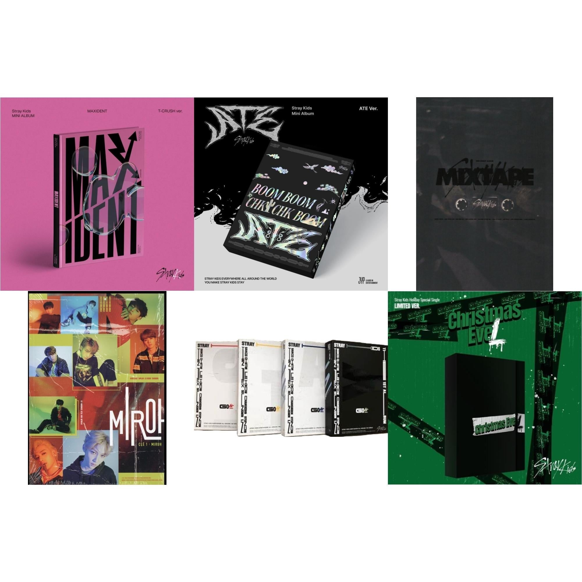 Maxident (T-Crush Version) & Ate (Ate Ver.) & Mixtape & Cle 1: Miroh (Mini Album)  & Go: Volume 1 (Normal Edition) & Holiday Special Single Christmas Evel (Normal Ver.)