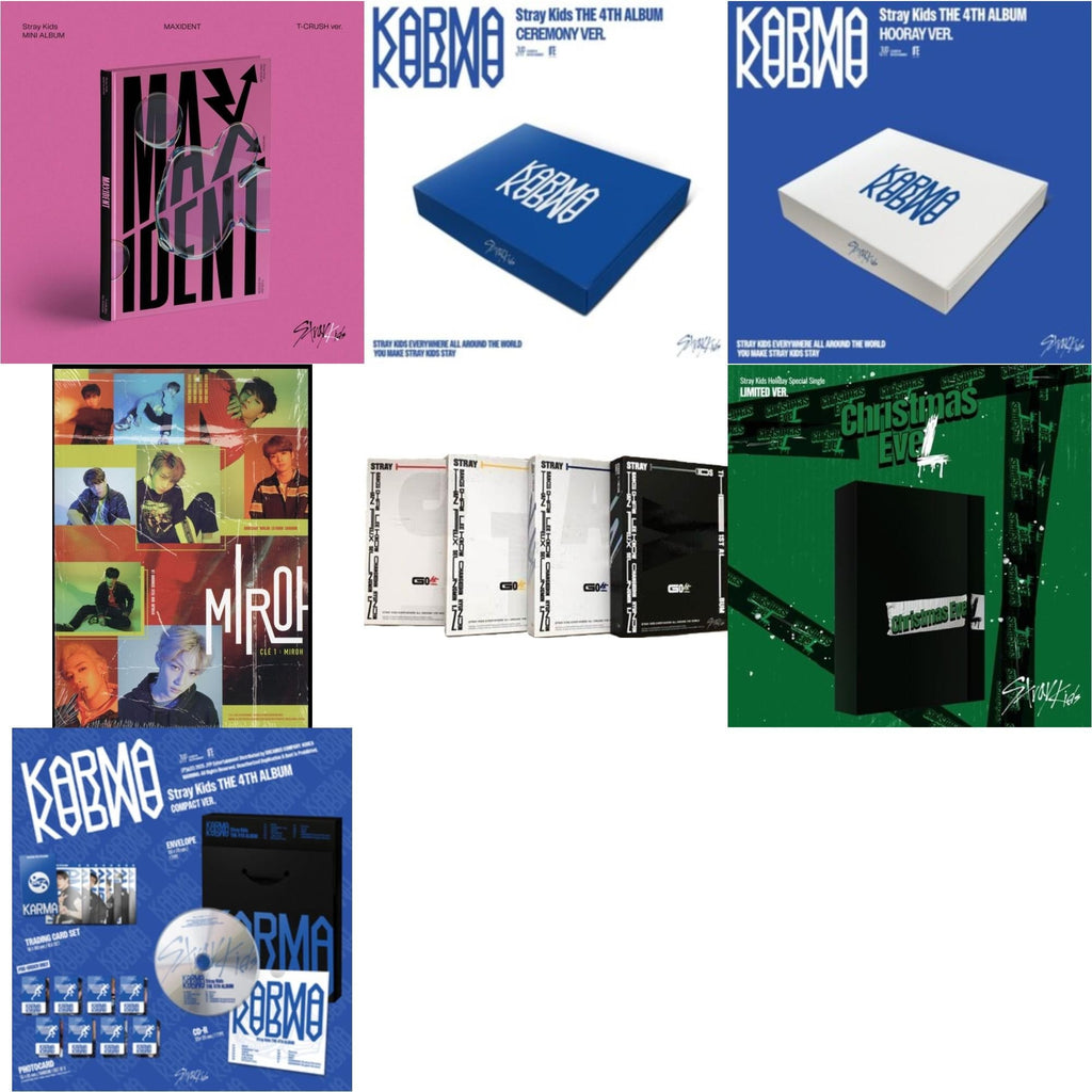 Maxident (T-Crush Version) & Karma (Ceremony Ver.) & Karma (Hooray Ver.) & Cle 1: Miroh (Mini Album)  & Go: Volume 1 (Normal Edition) & Holiday Special Single Christmas Evel (Normal Ver.) & Karma (Compact Ver.)