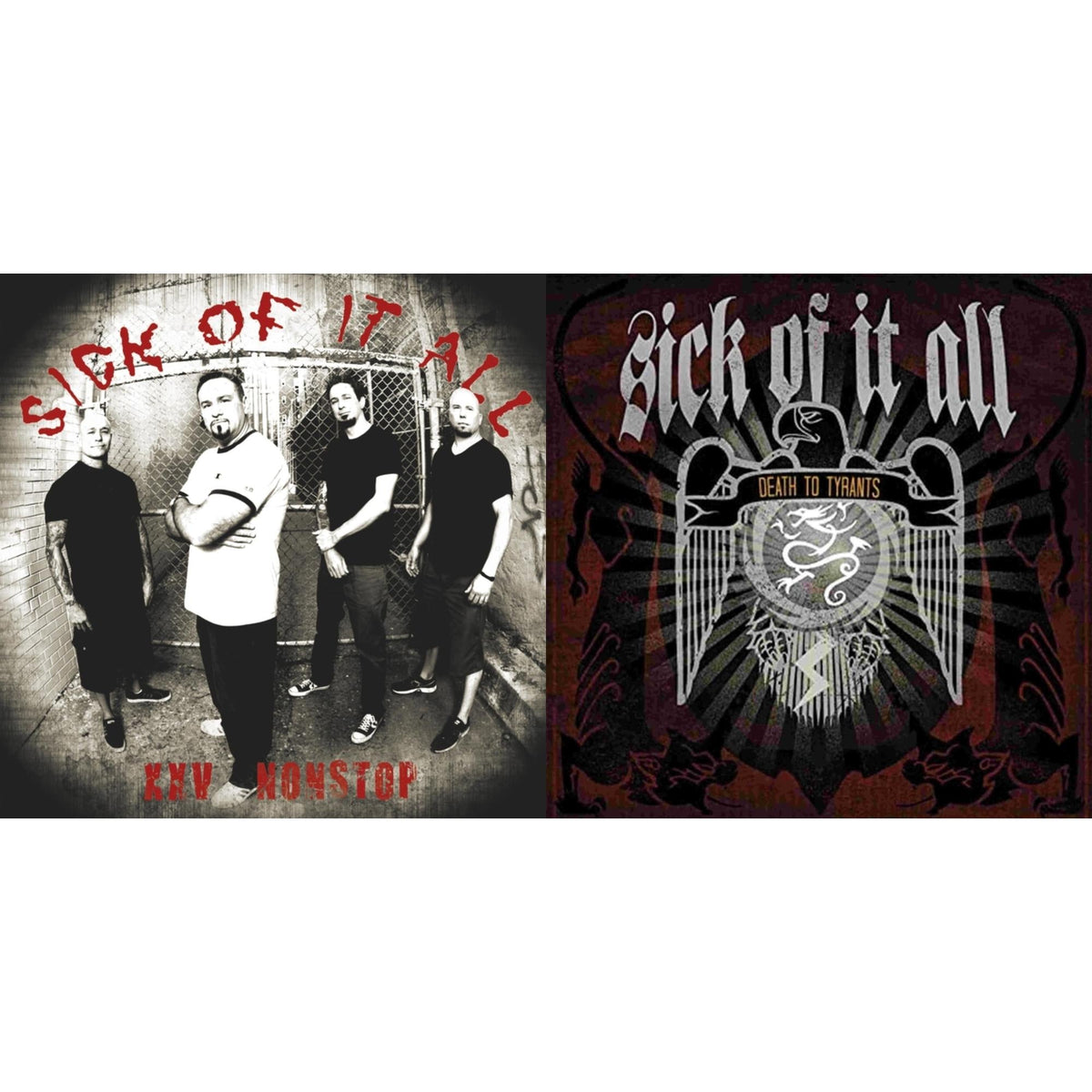 This is a 2 LP Vinyl SKU bundle.
1.This LP Vinyl is brand new.Format: LP VinylMusic Style: HardcoreThis item's title is: Nonstop (Red LP Vinyl)Artist: Sick Of It AllLabel: BACK ON BLACKBarcode: 803343213447Release Date: 11/20/2020
2.This LP Vinyl is brand new.