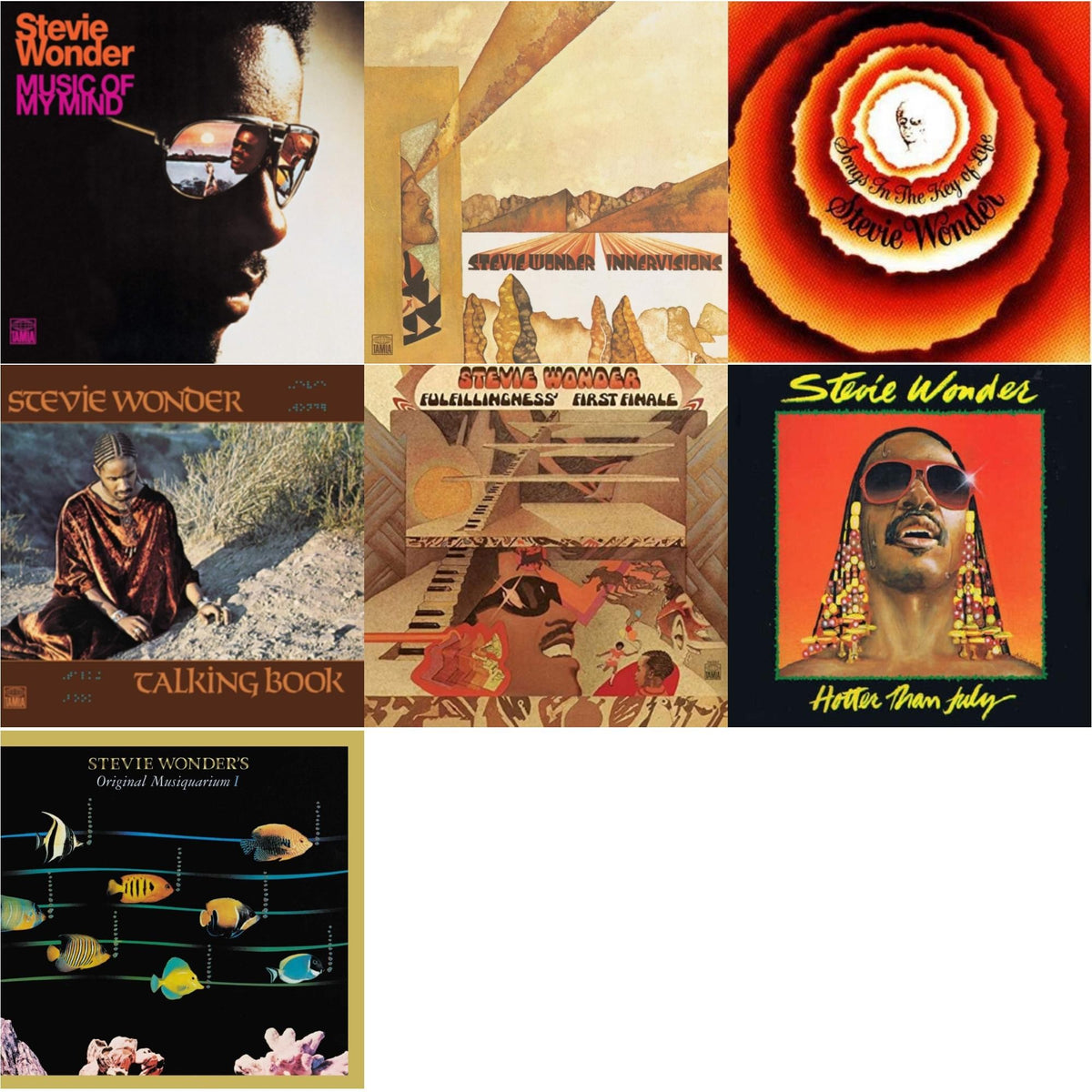 Music Of My Mind & Innervisions & Songs In The Key Of Life & Talking Book & Fulfillingness' First Finale & Hotter Than July & Original Musiquarium I (2LP)
