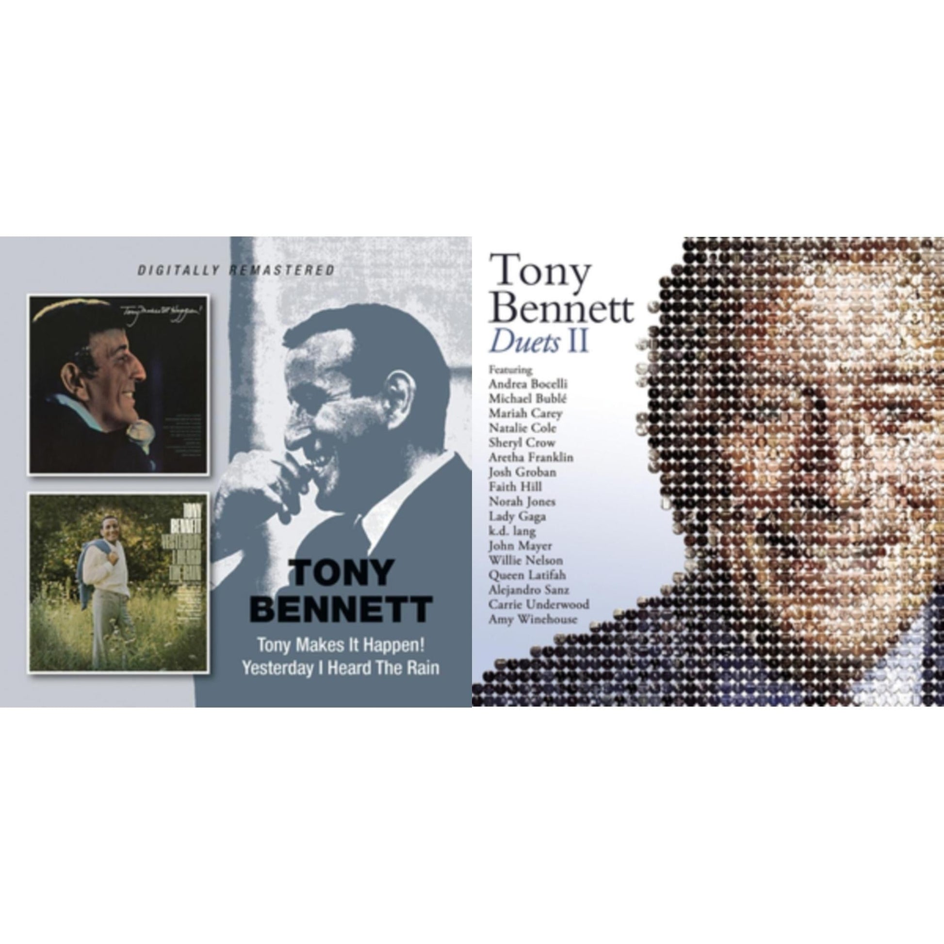 This is a 2 CD SKU bundle.
1.This CD is brand new.Format: CDMusic Style: VocalThis item's title is: Tony Makes It Happen / Yesterday I Heard The RainArtist: Tony BennettBarcode: 5017261214348Release Date: 10/30/2020
2.This CD is brand new.