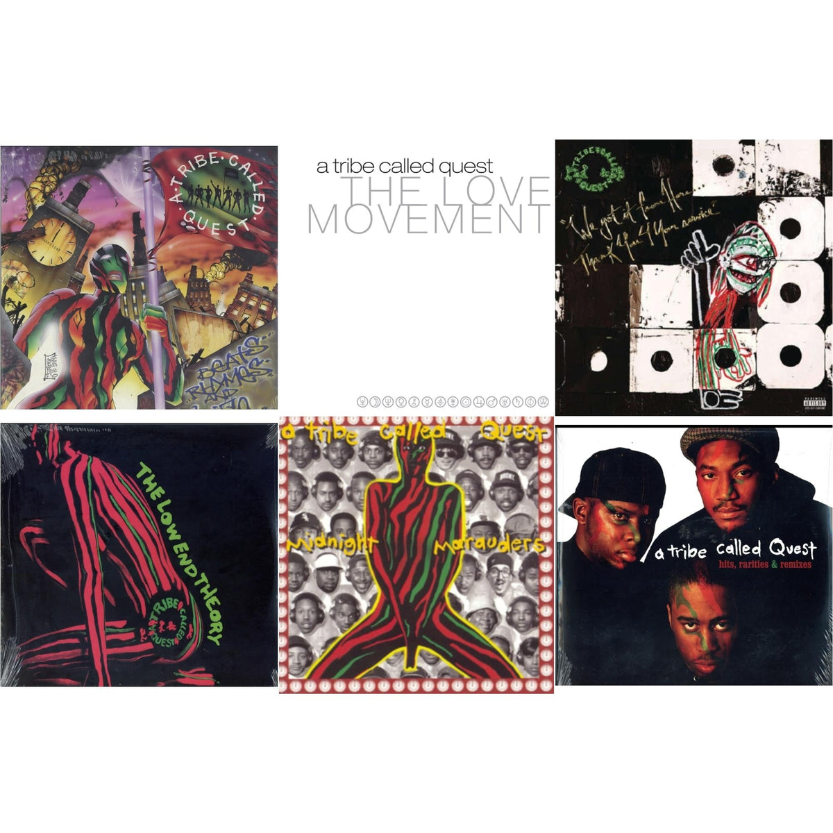 Low End Theory & Midnight Marauders & Beats Rhymes & Life & Hits, Rarities & Remixes & Love Movement (X) (3LP) & We Got It From Here Thank You 4 Your Service (X) (2LP/150G)
