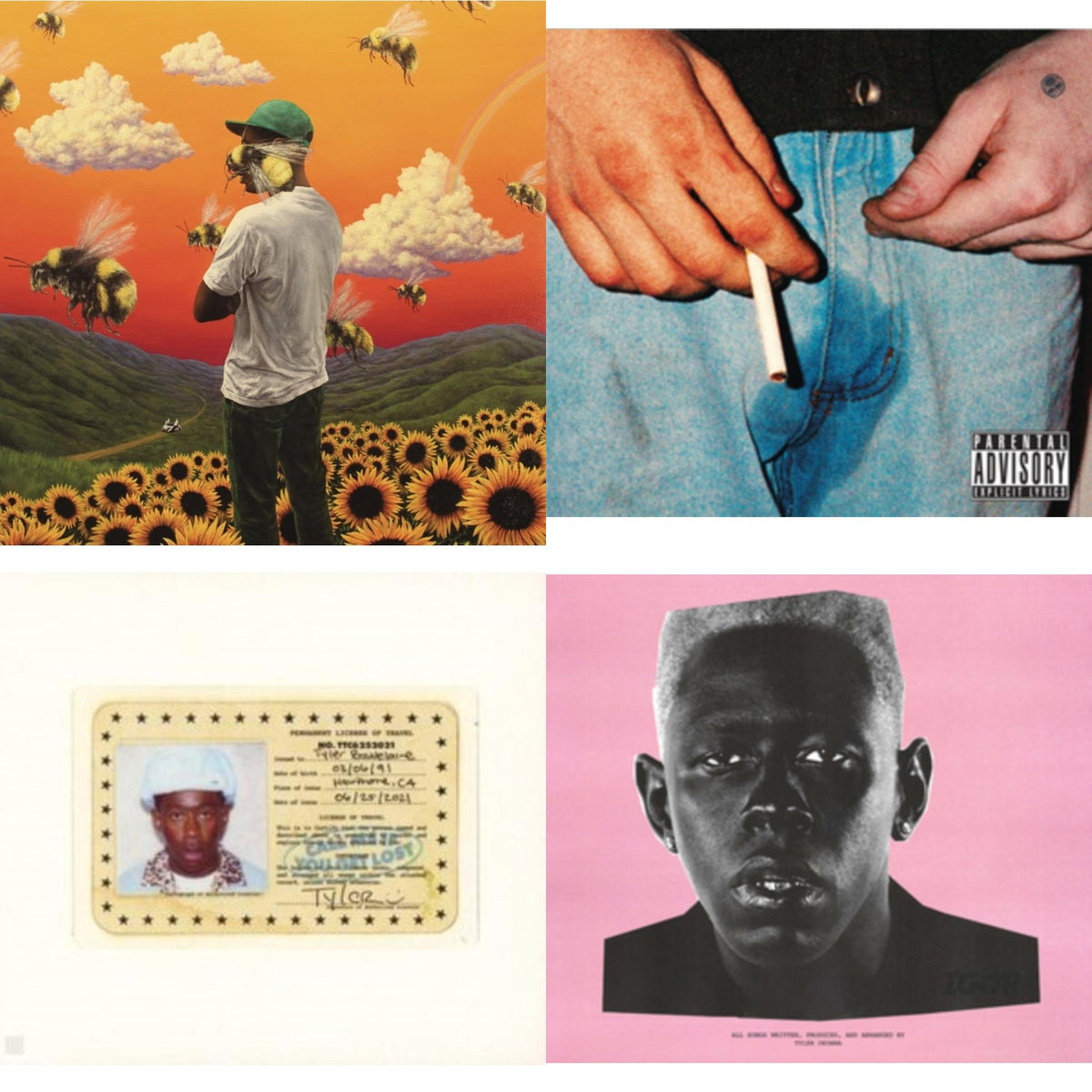 This is a 4 CD SKU bundle.
1.This CD is brand new.Format: CDMusic Style: ElectroThis item's title is: Flower BoyArtist:  The Creator TylerLabel: Rap/Hip HopBarcode: 889854411329Release Date: 7/21/2017
2.This CD is brand new.