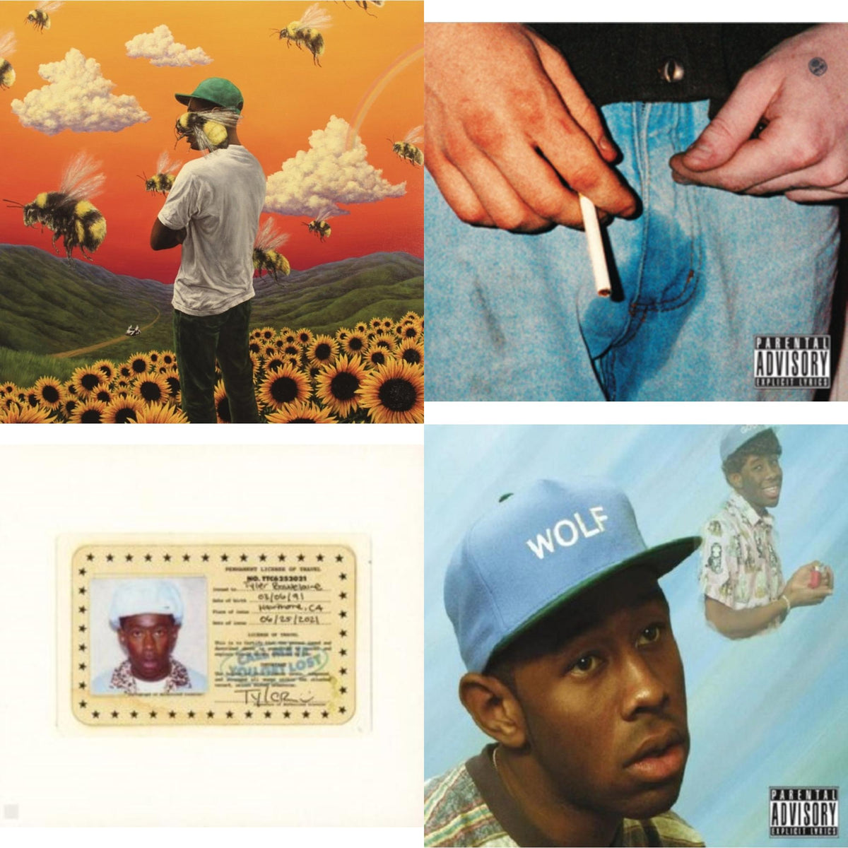 This is a 4 CD SKU bundle.
1.This CD is brand new.Format: CDMusic Style: ElectroThis item's title is: Flower BoyArtist:  The Creator TylerLabel: Rap/Hip HopBarcode: 889854411329Release Date: 7/21/2017
2.This CD is brand new.