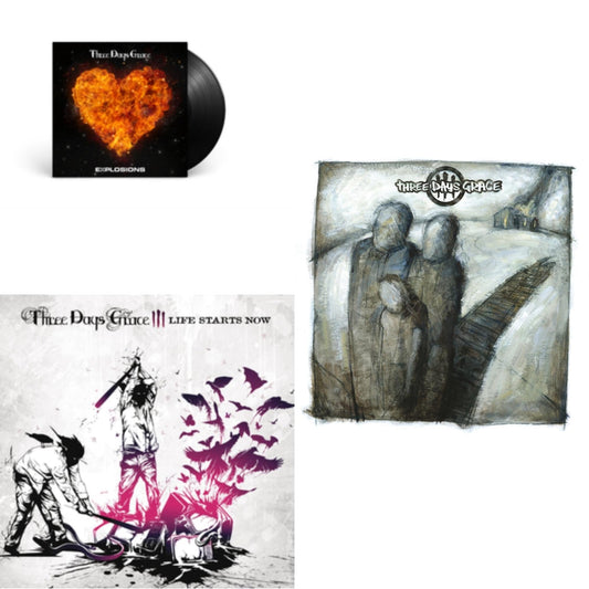 This is a 3 LP Vinyl SKU bundle.
1.This LP Vinyl is brand new.Format: LP VinylMusic Style: Hard RockThis item's title is: Explosions (140G)Artist: Three Days GraceLabel: RCA RECORDSBarcode: 194399634318Release Date: 5/6/2022
2.This LP Vinyl is brand new.