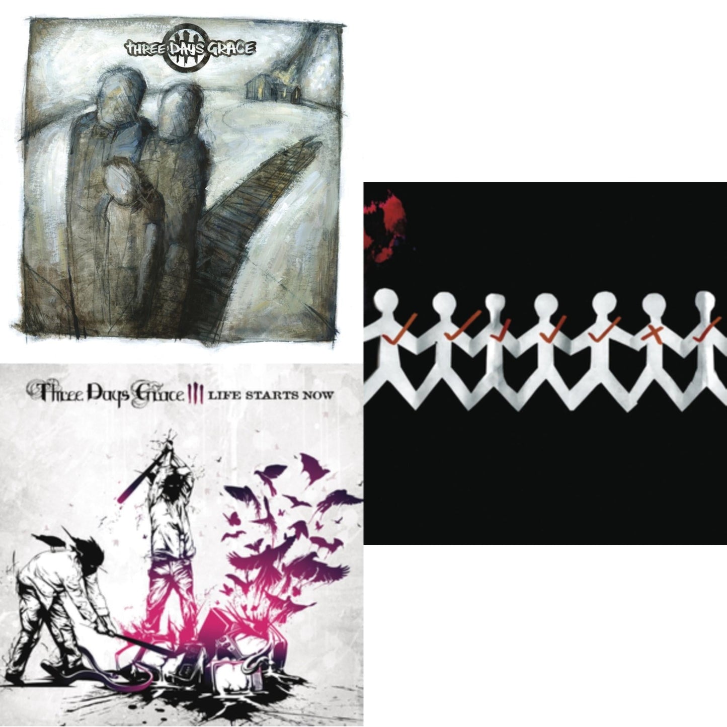 This is a 3 LP Vinyl SKU bundle.
1.This LP Vinyl is brand new.Format: LP VinylMusic Style: Alternative RockThis item's title is: Three Days Grace (150G)Artist: Three Days GraceLabel: JIVEBarcode: 889853460014Release Date: 9/23/2016
2.This LP Vinyl is brand new.