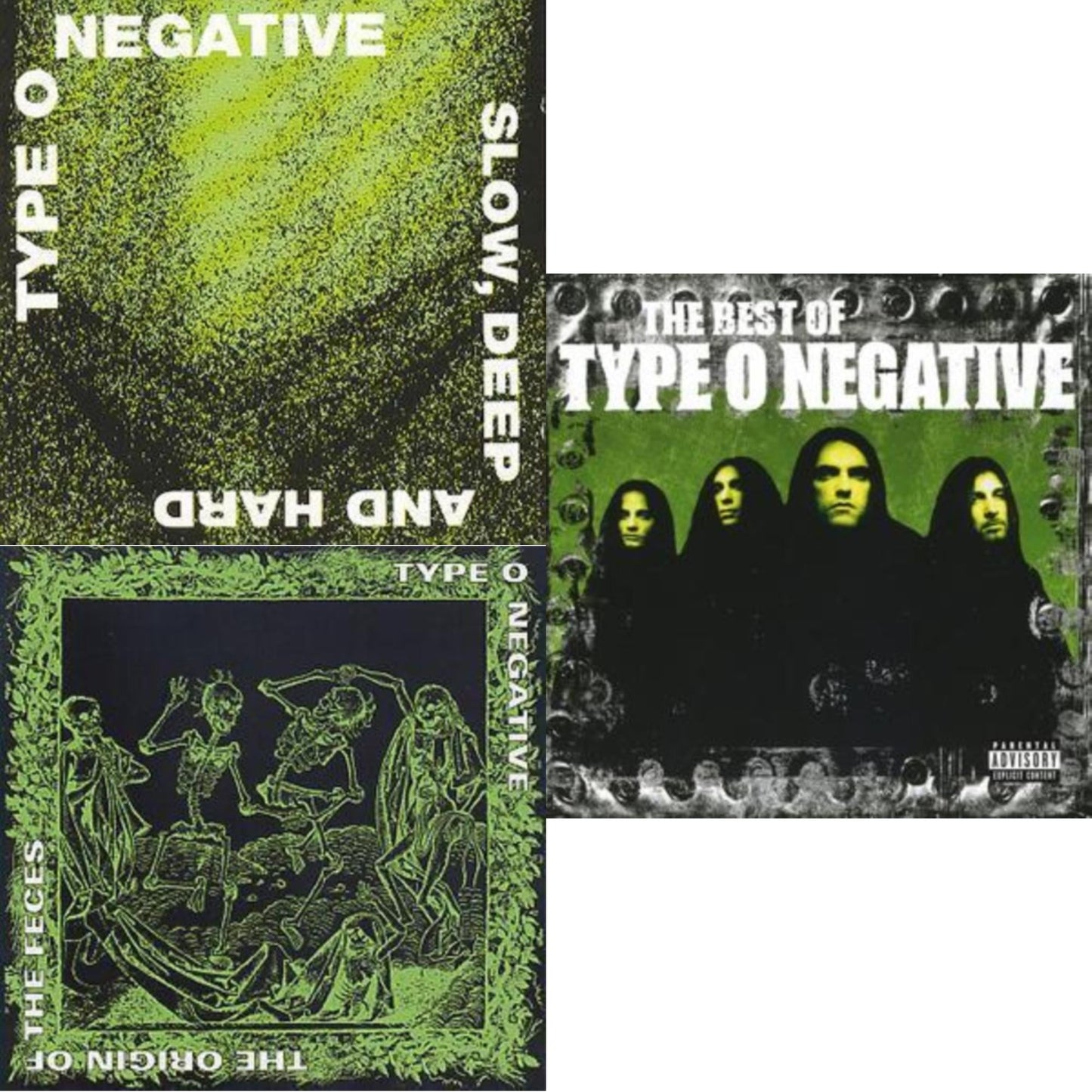 This is a 3 CD SKU bundle.
1.This CD is brand new.Format: CDMusic Style: Hip HopThis item's title is: Slow Deep & HardArtist: Type O NegativeBarcode: 016861931322Release Date: 12/30/1996
2.This CD is brand new.