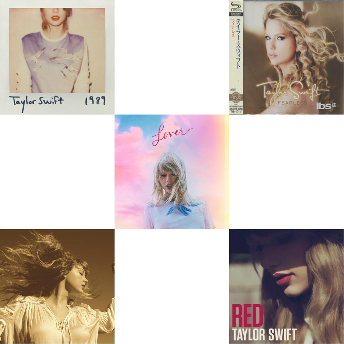 This is a 5 CD SKU bundle.
1.This CD is brand new.Format: CDMusic Style: CountryThis item's title is: FearlessArtist: Taylor SwiftLabel: Big Machine RecordsBarcode: 4988005724175Release Date: 10/24/2012
2.This CD is brand new.