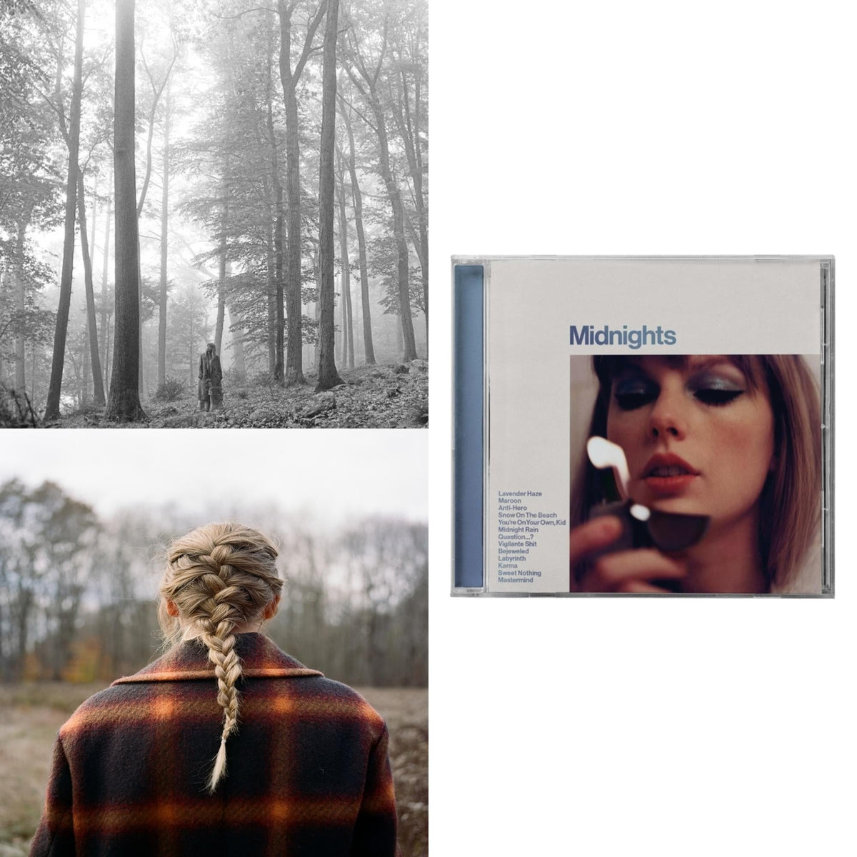Folklore (Edited) & Evermore (X) & Midnights (X) (Moonstone Blue CD)