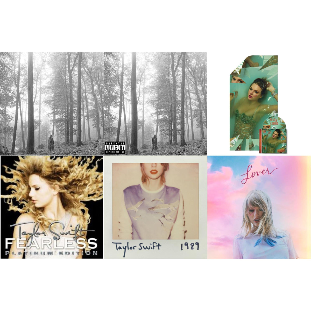 Folklore (Edited) & Folklore (X) & Life Of A Showgirl (X) (Sweat & Vanilla Perfume CD W/ Poster) & Fearless & 1989 & Lover (Deluxe) (Version 4)