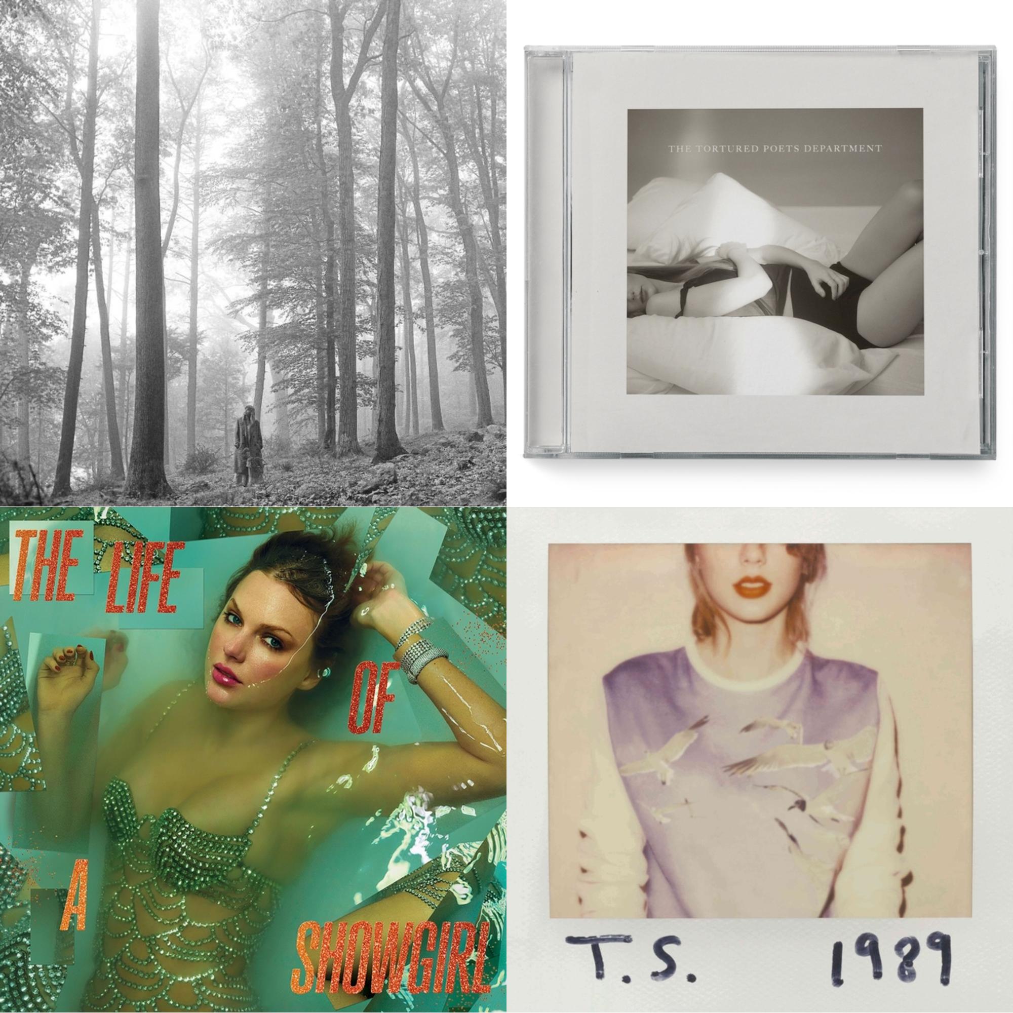 Folklore (Edited) & Tortured Poets Department (X) (Manuscript- Bonus Track) & Life Of A Showgirl (X) (Sweat & Vanilla Perfume CD W/ Poster) & 1989