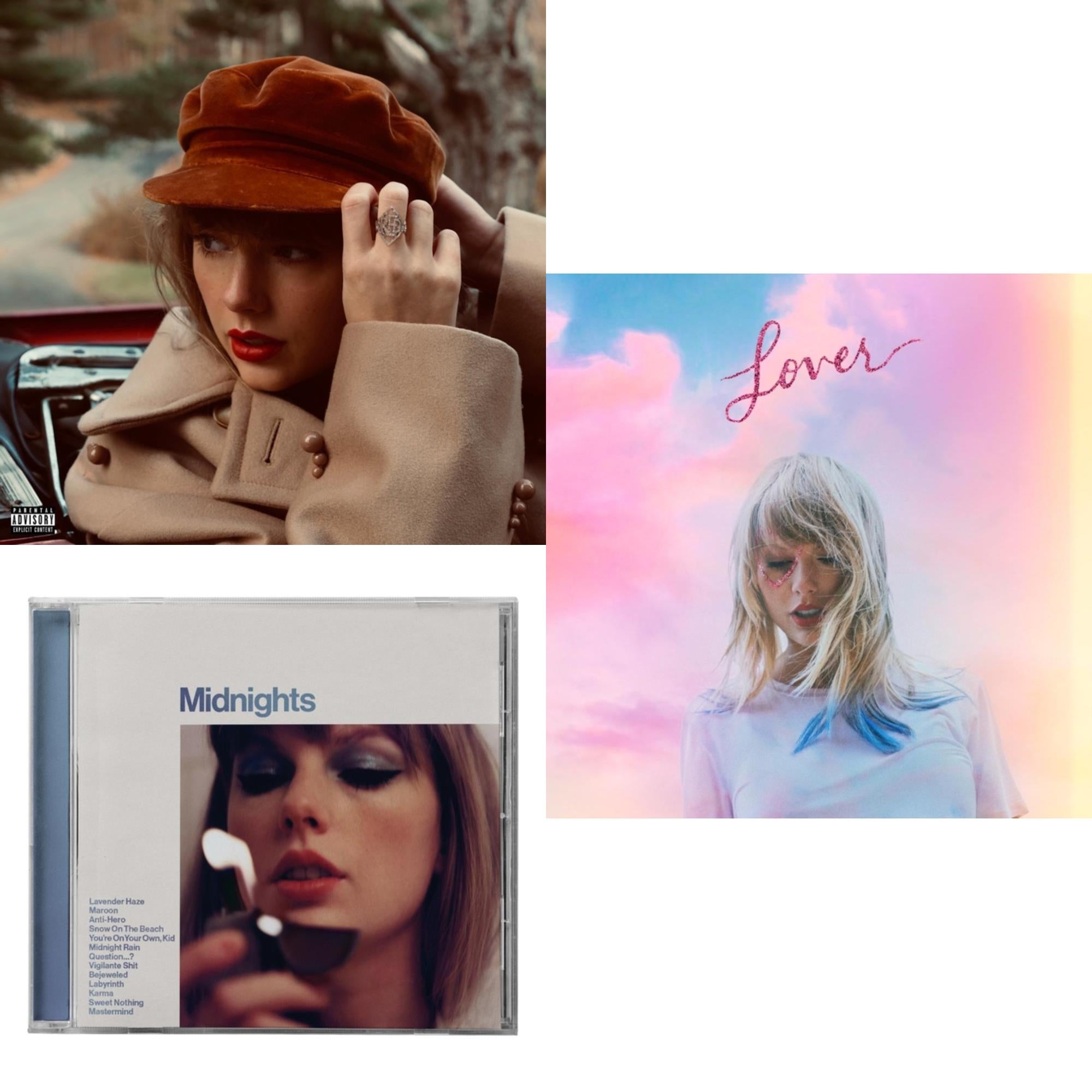Red (Taylor's Version) (Edited) (2CD) & Midnights (X) (Moonstone Blue CD) & Lover (Deluxe) (Version 2)
